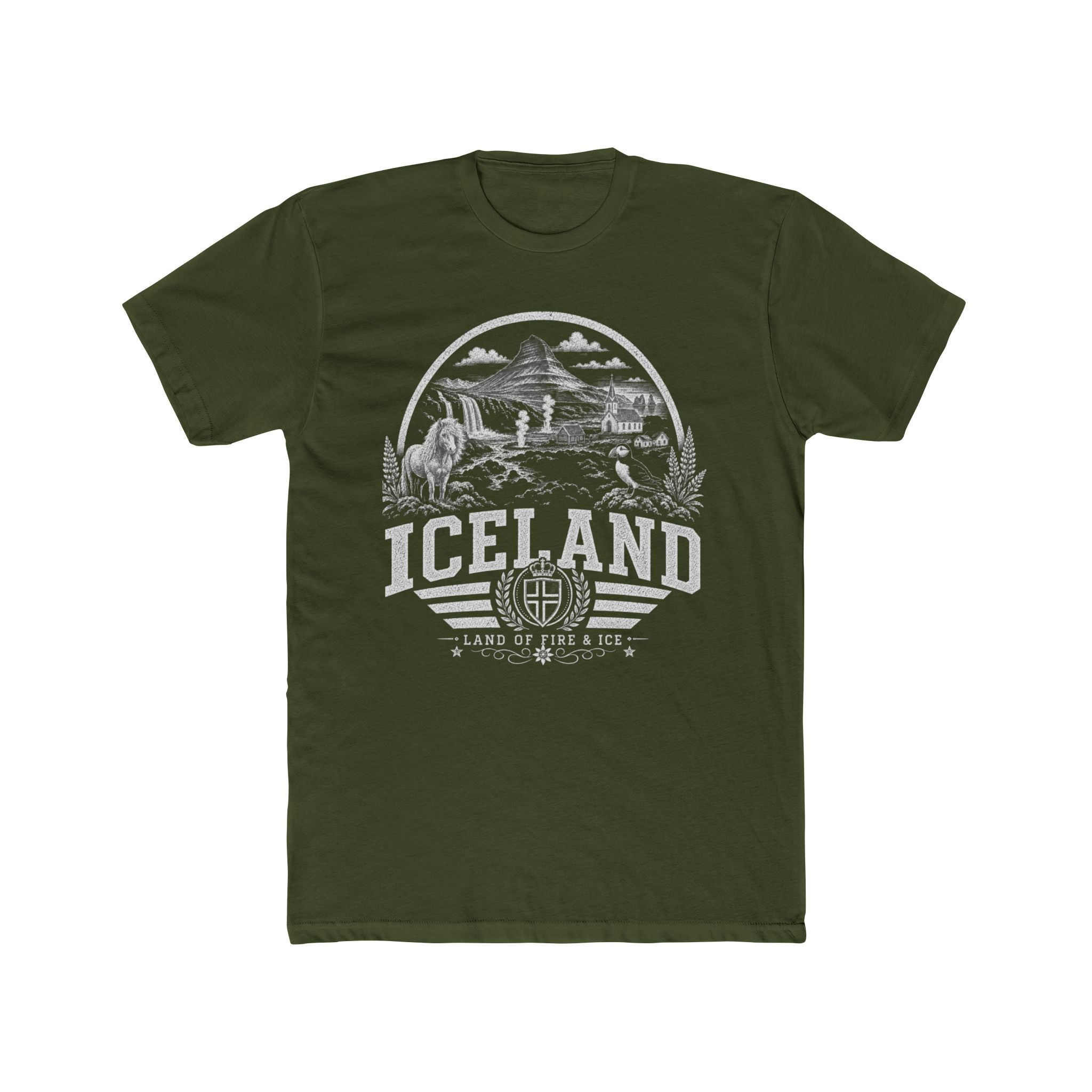 Iceland vintage landmarks men's tee — iconic landmark design | Nameshi Destinations (view 4)