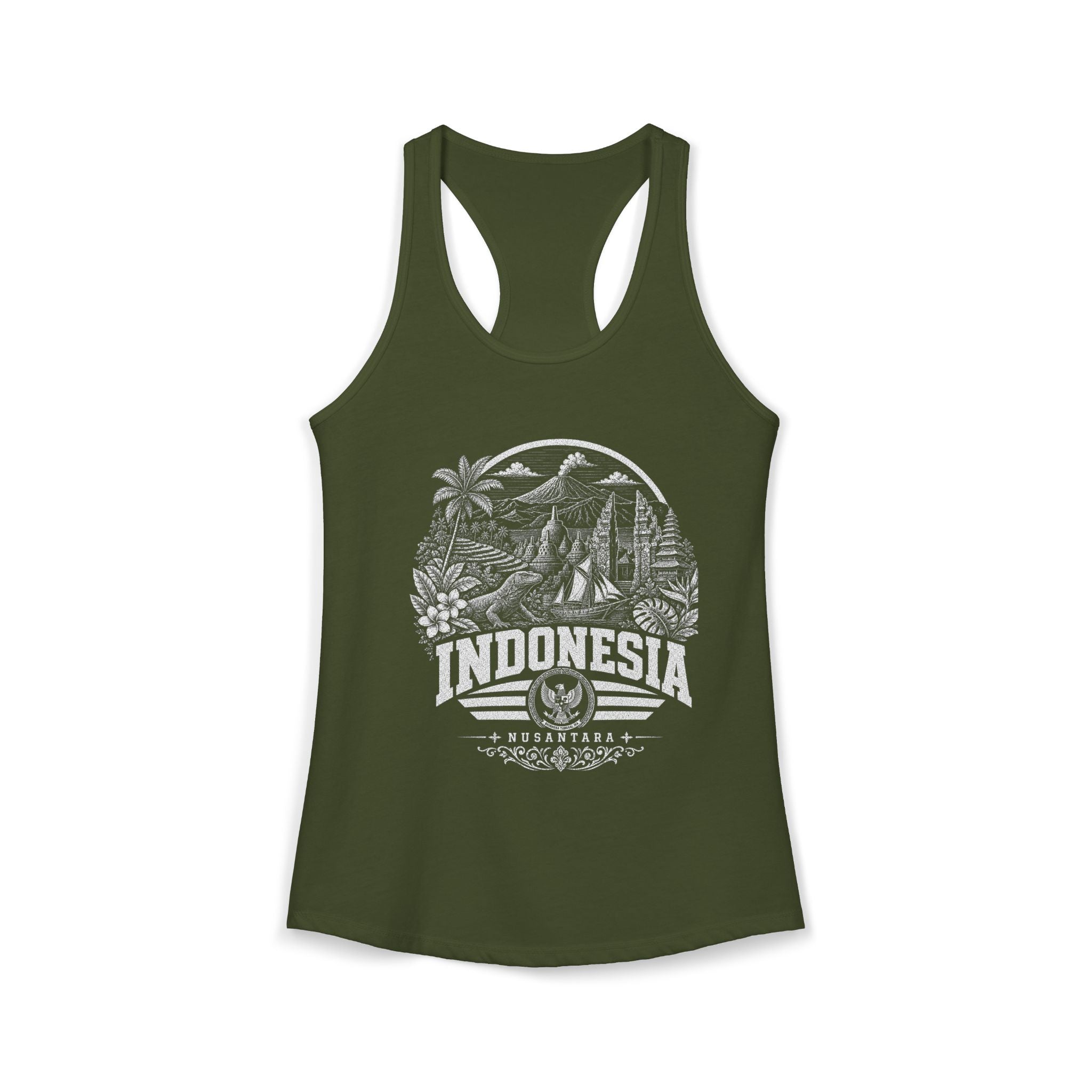 USA vintage landmarks tank top — iconic landmark design | Nameshi Destinations (view 3)