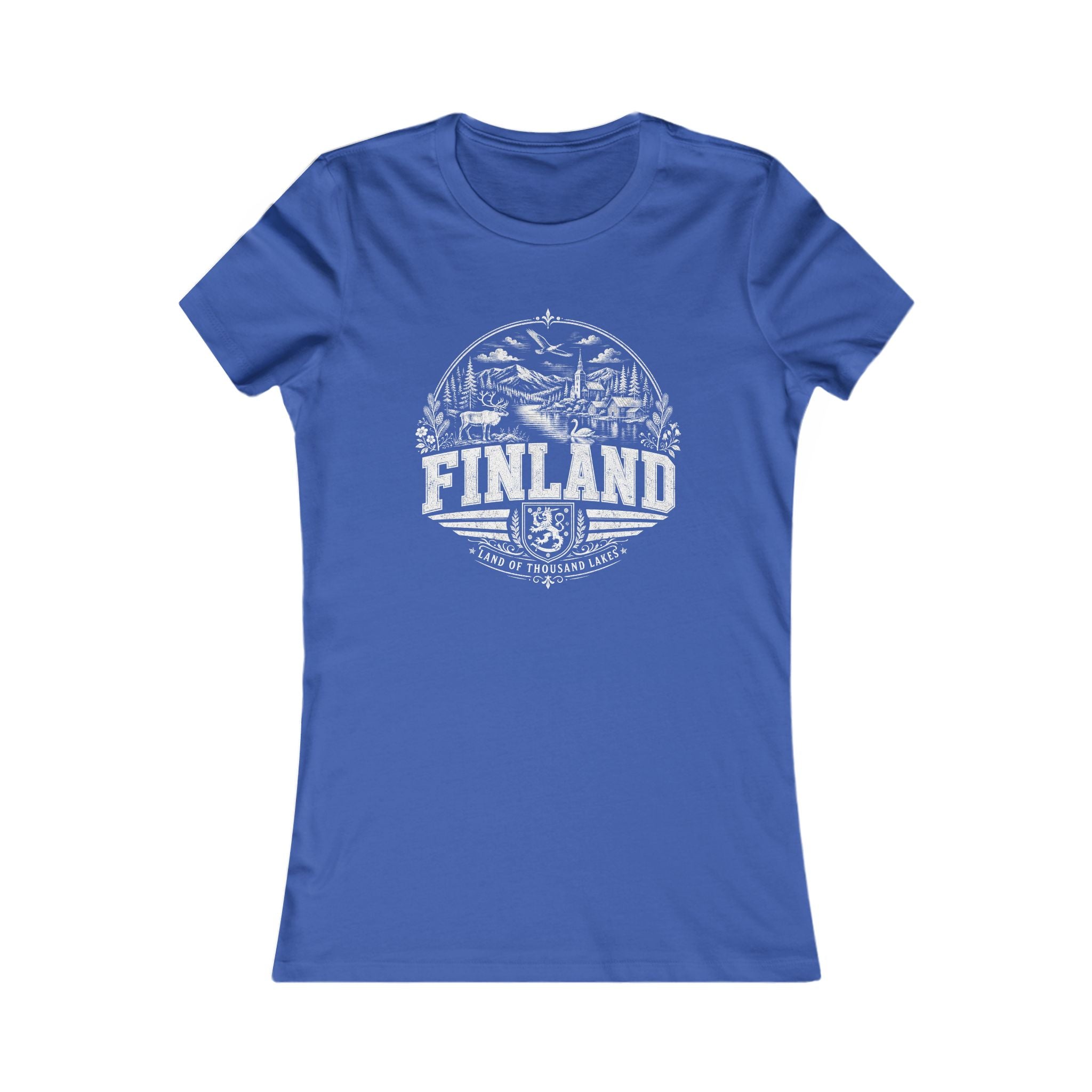 Finland vintage landmarks women's tee — iconic landmark design | Nameshi Destinations (view 3)