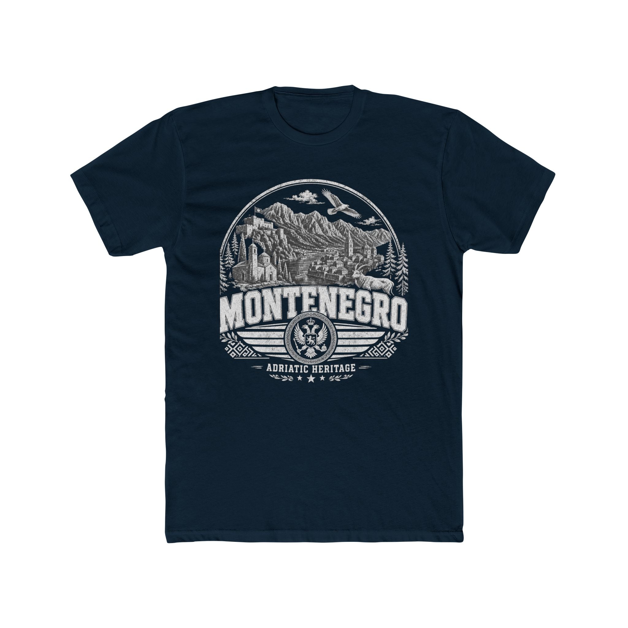 Montenegro vintage landmarks men's tee — iconic landmark design | Nameshi Destinations (view 12)