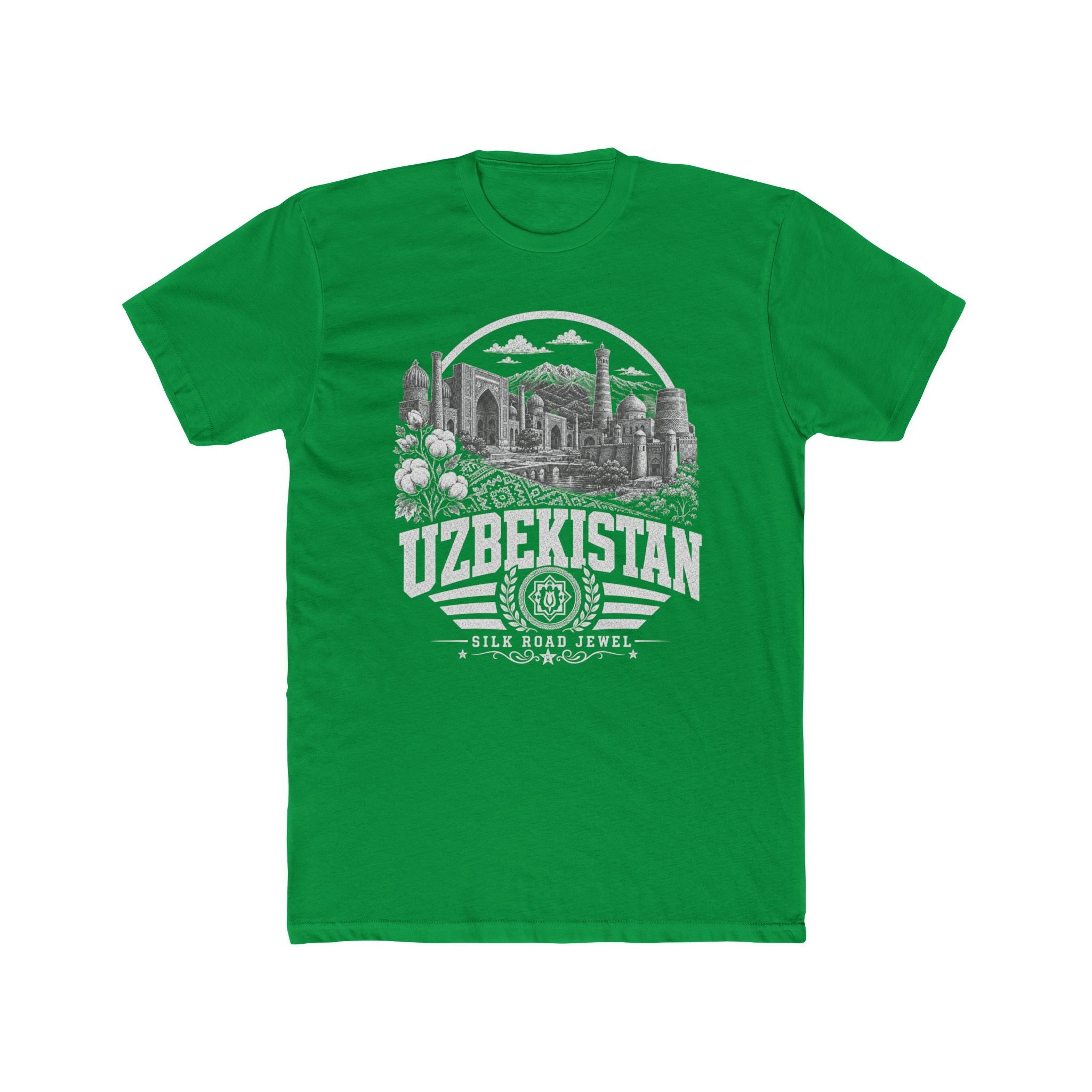 Camiseta Masculina Joia da Rota da Seda do Uzbequistão