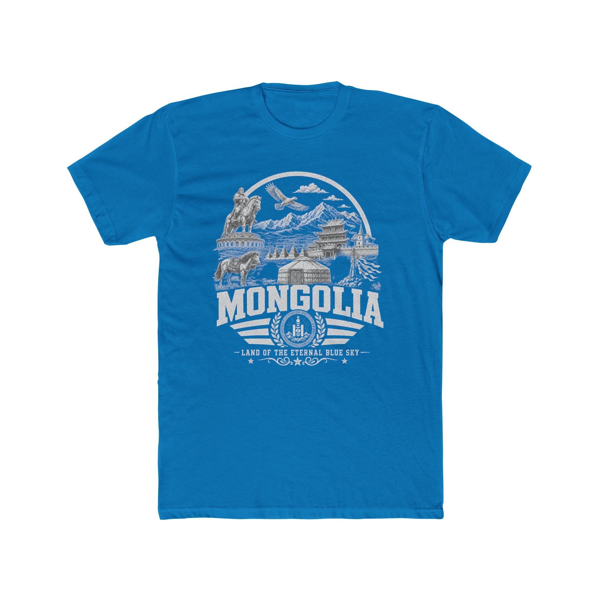 Camiseta Masculina Mongólia Terra do Céu Azul Eterno