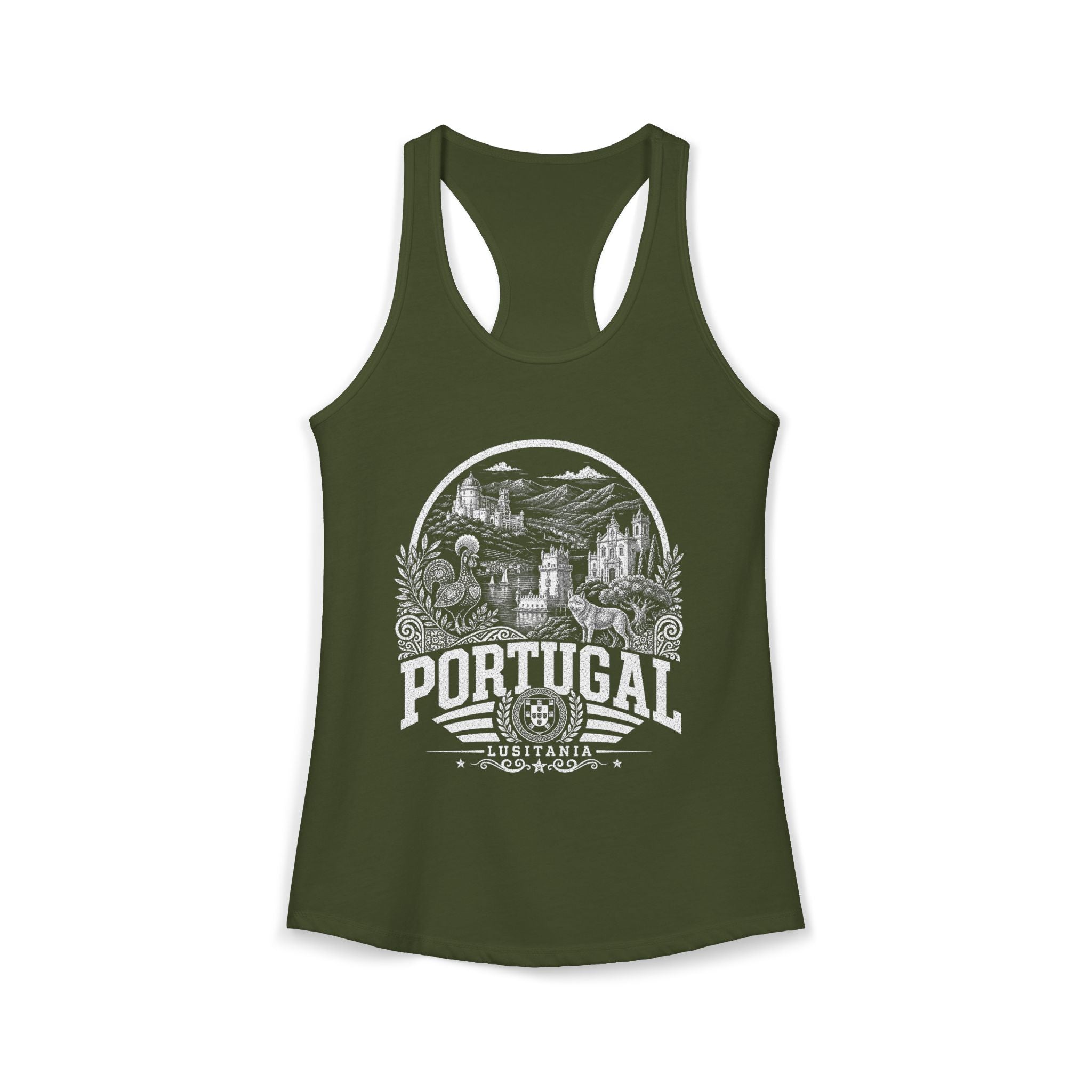 Portugal vintage landmarks tank top — iconic landmark design | Nameshi Destinations (view 5)
