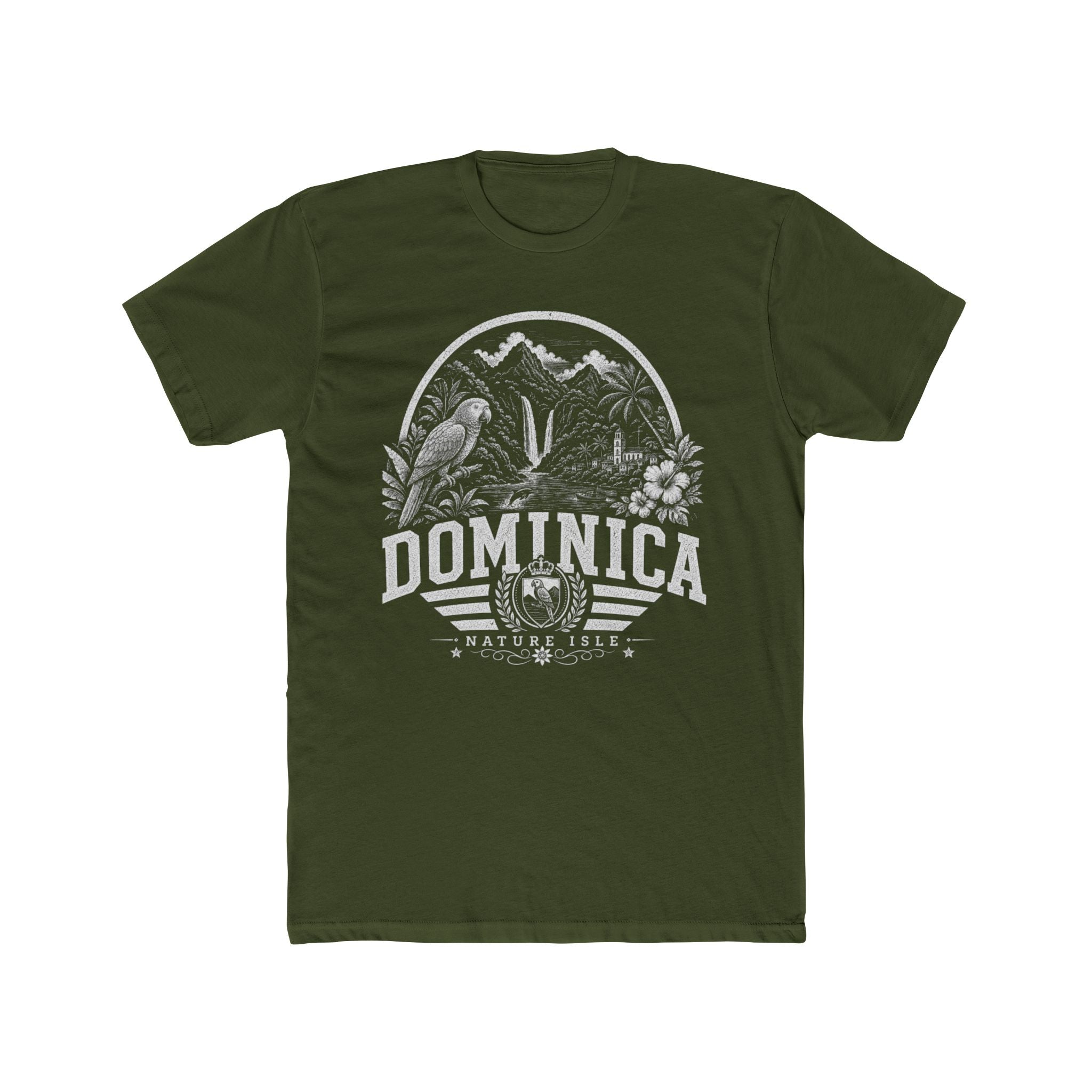 Dominica vintage landmarks men's tee — iconic landmark design | Nameshi Destinations (view 4)