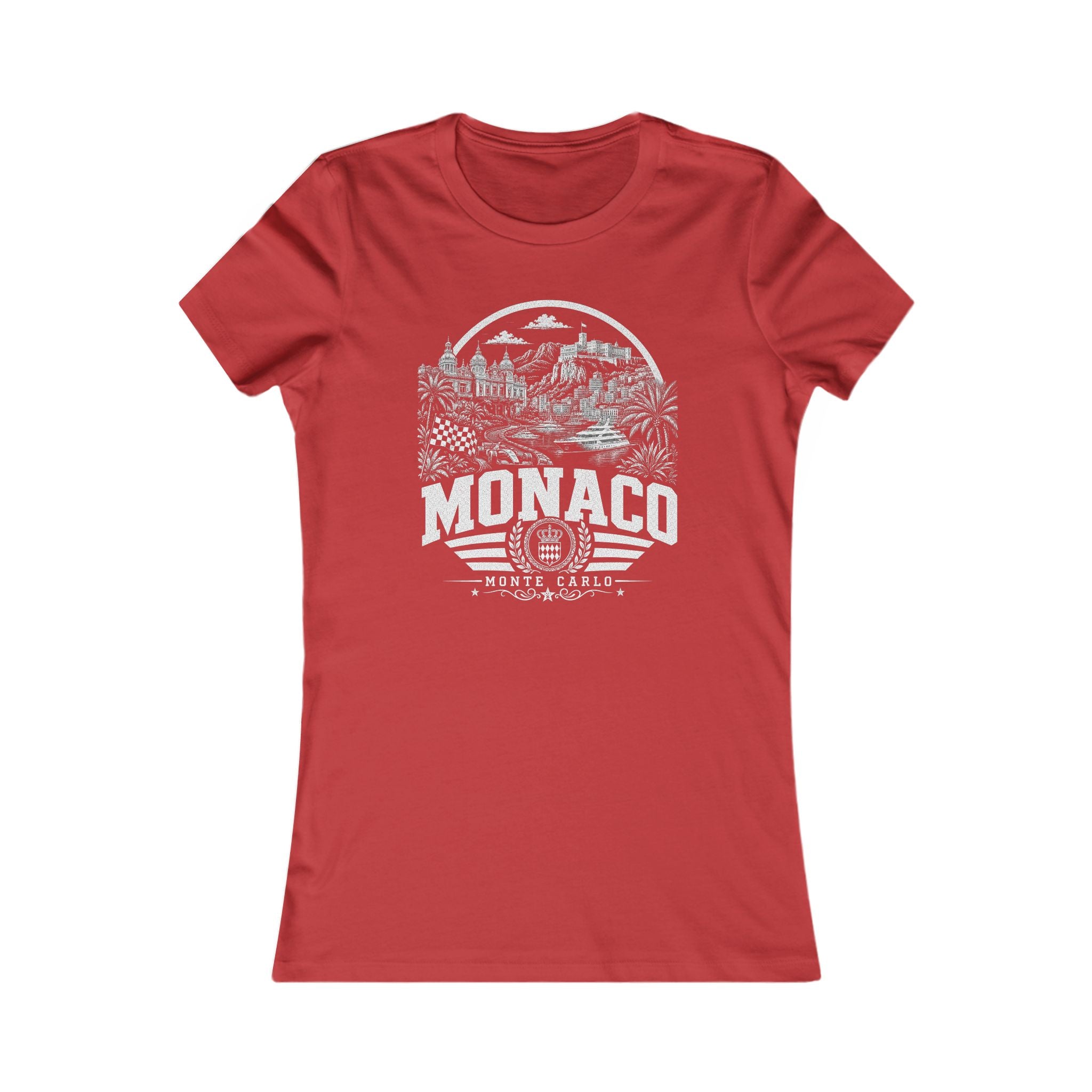 Monaco vintage landmarks women's tee — iconic landmark design | Nameshi Destinations (view 9)