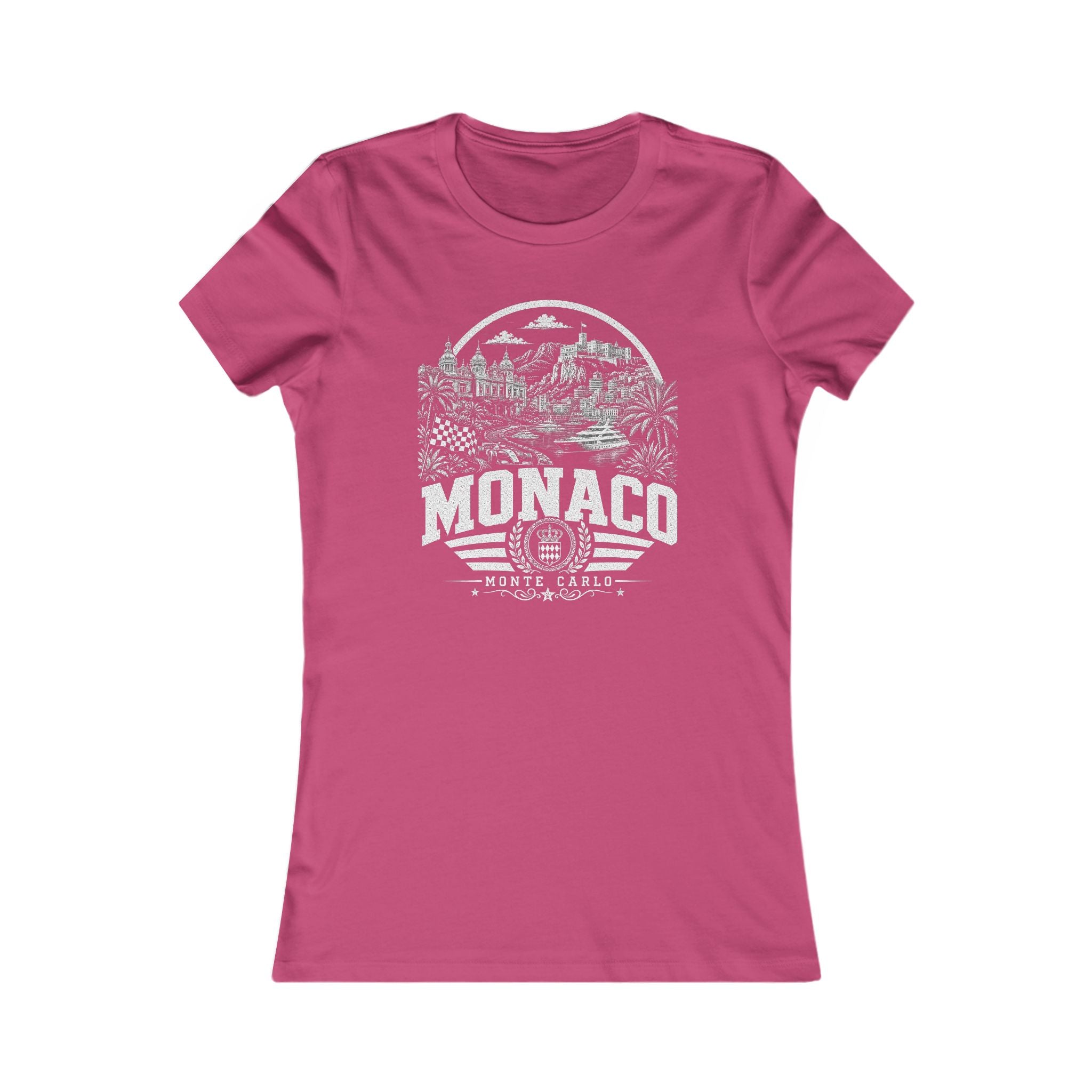 Monaco vintage landmarks women's tee — iconic landmark design | Nameshi Destinations (view 16)