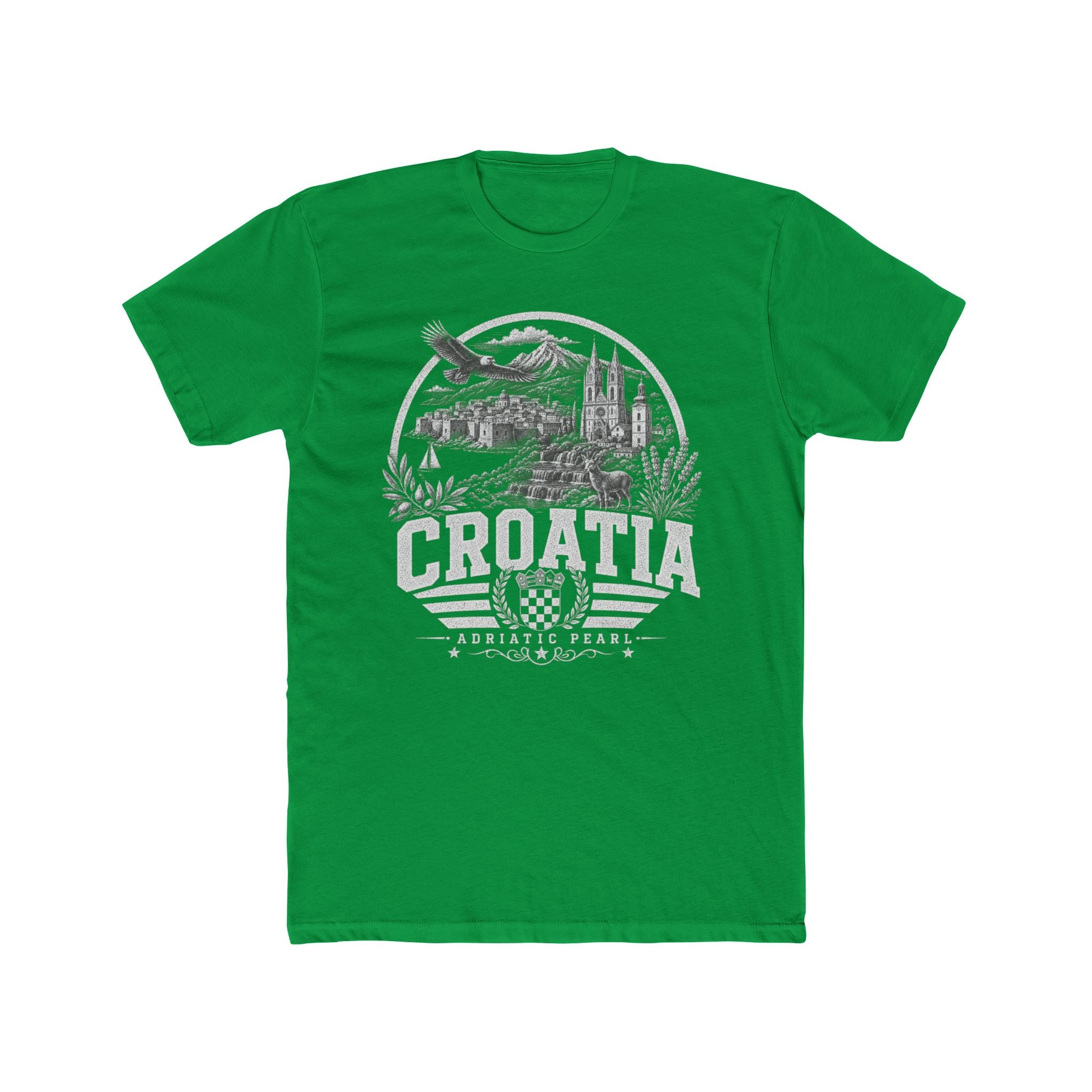 Croatia vintage landmarks men's tee — iconic landmark design | Nameshi Destinations (view 6)