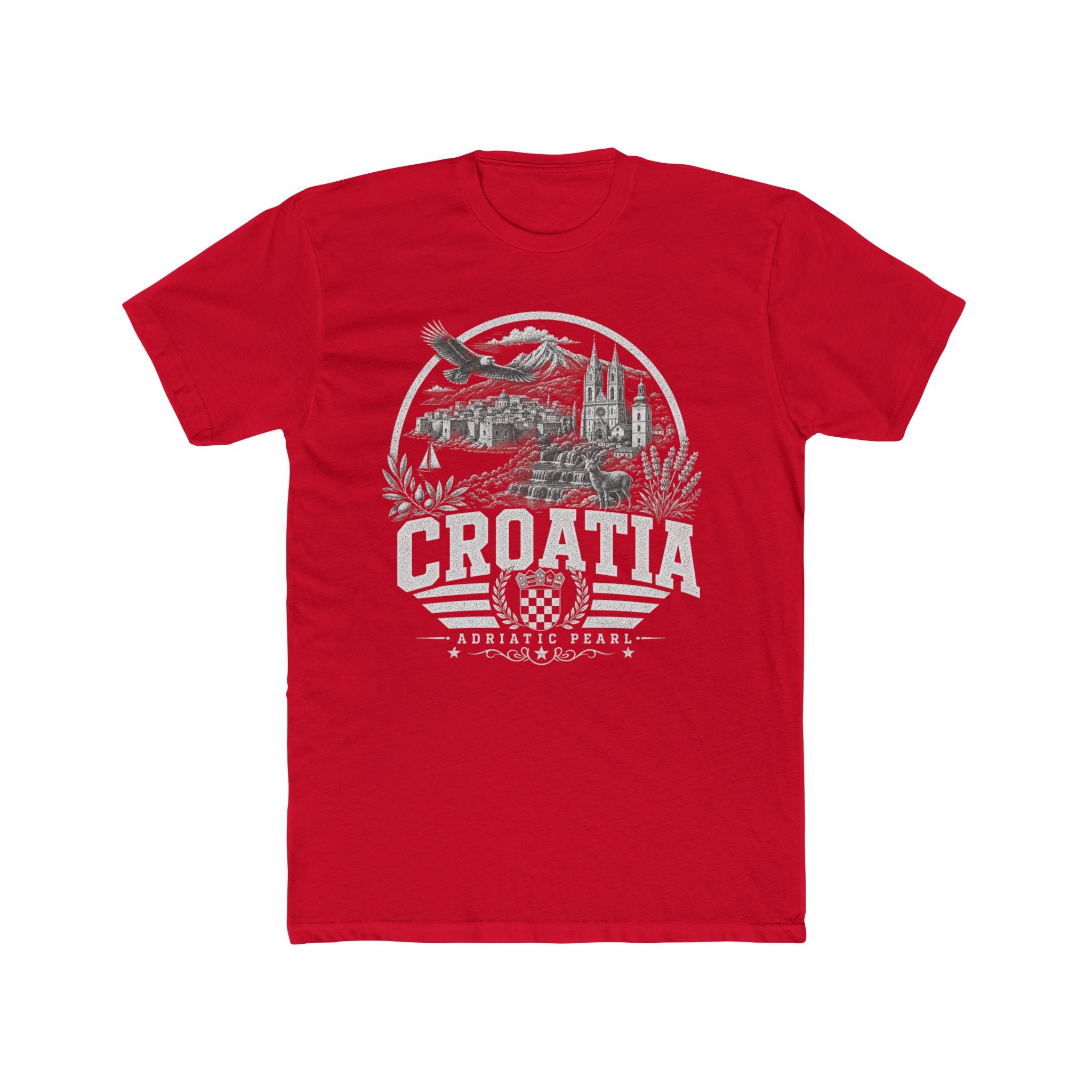 Croatia vintage landmarks men's tee — iconic landmark design | Nameshi Destinations (view 15)