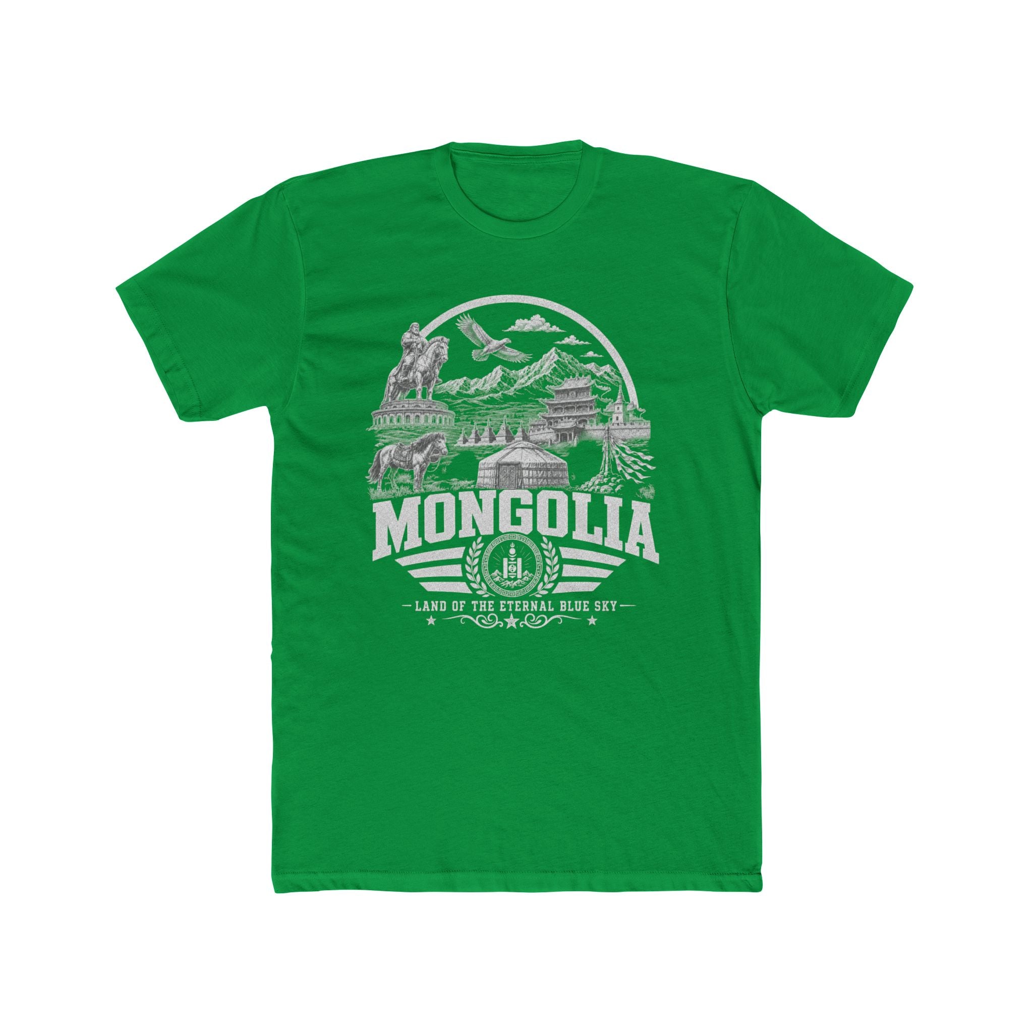 Camiseta Masculina Mongólia Terra do Céu Azul Eterno