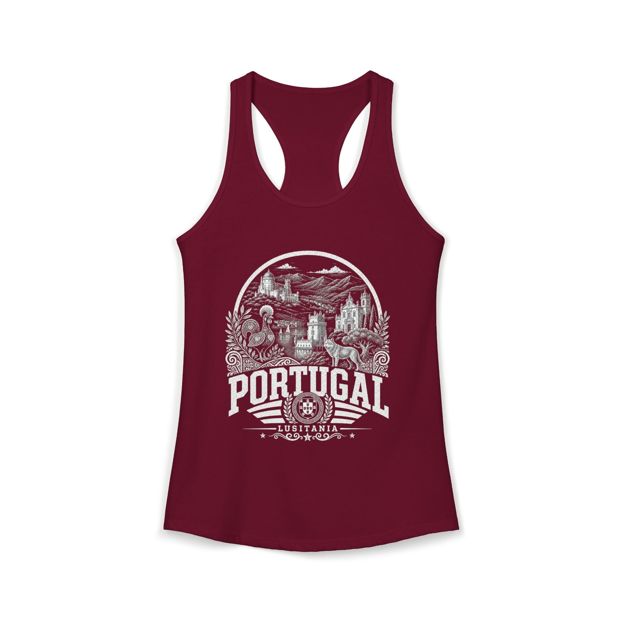 Portugal vintage landmarks tank top — iconic landmark design | Nameshi Destinations (view 15)