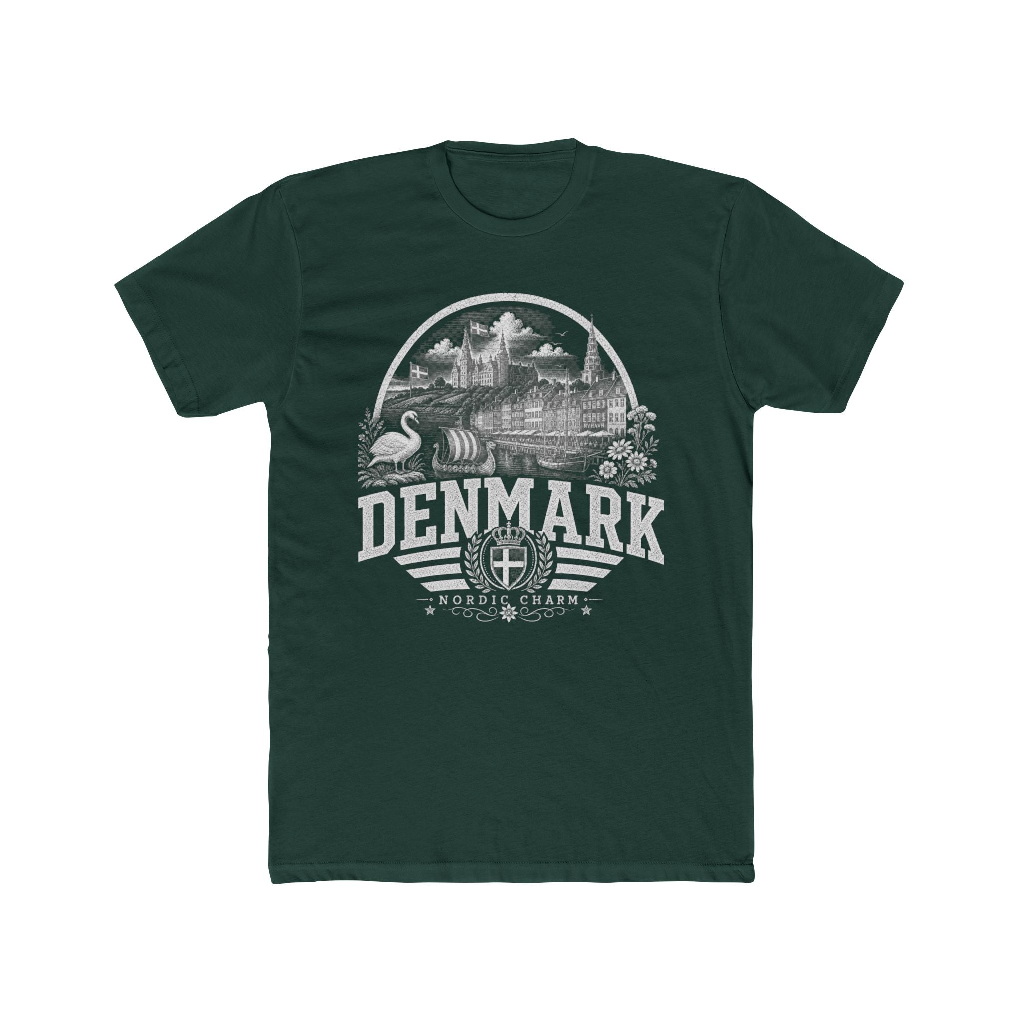 Denmark vintage landmarks men's tee — iconic landmark design | Nameshi Destinations (view 7)