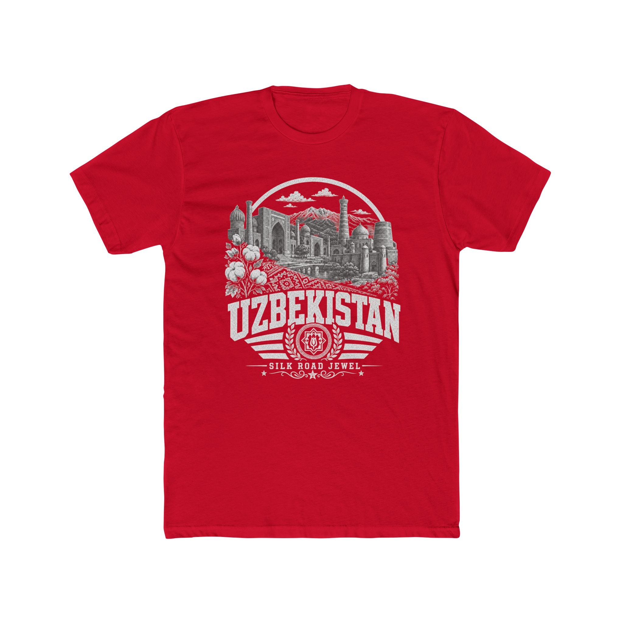Camiseta Masculina Joia da Rota da Seda do Uzbequistão