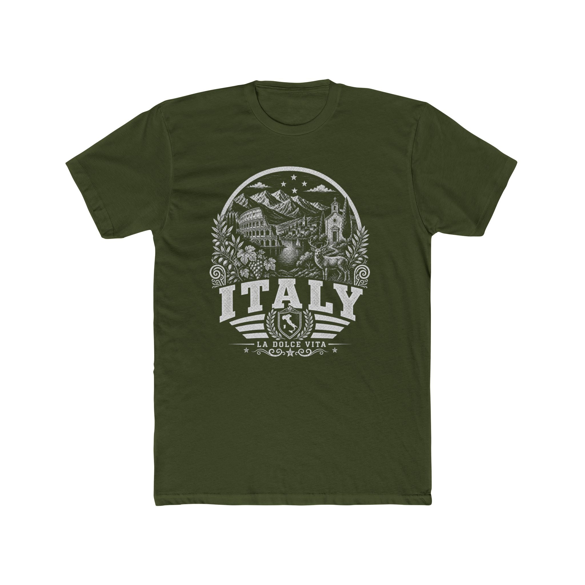Italy vintage landmarks men's tee — iconic landmark design | Nameshi Destinations (view 4)