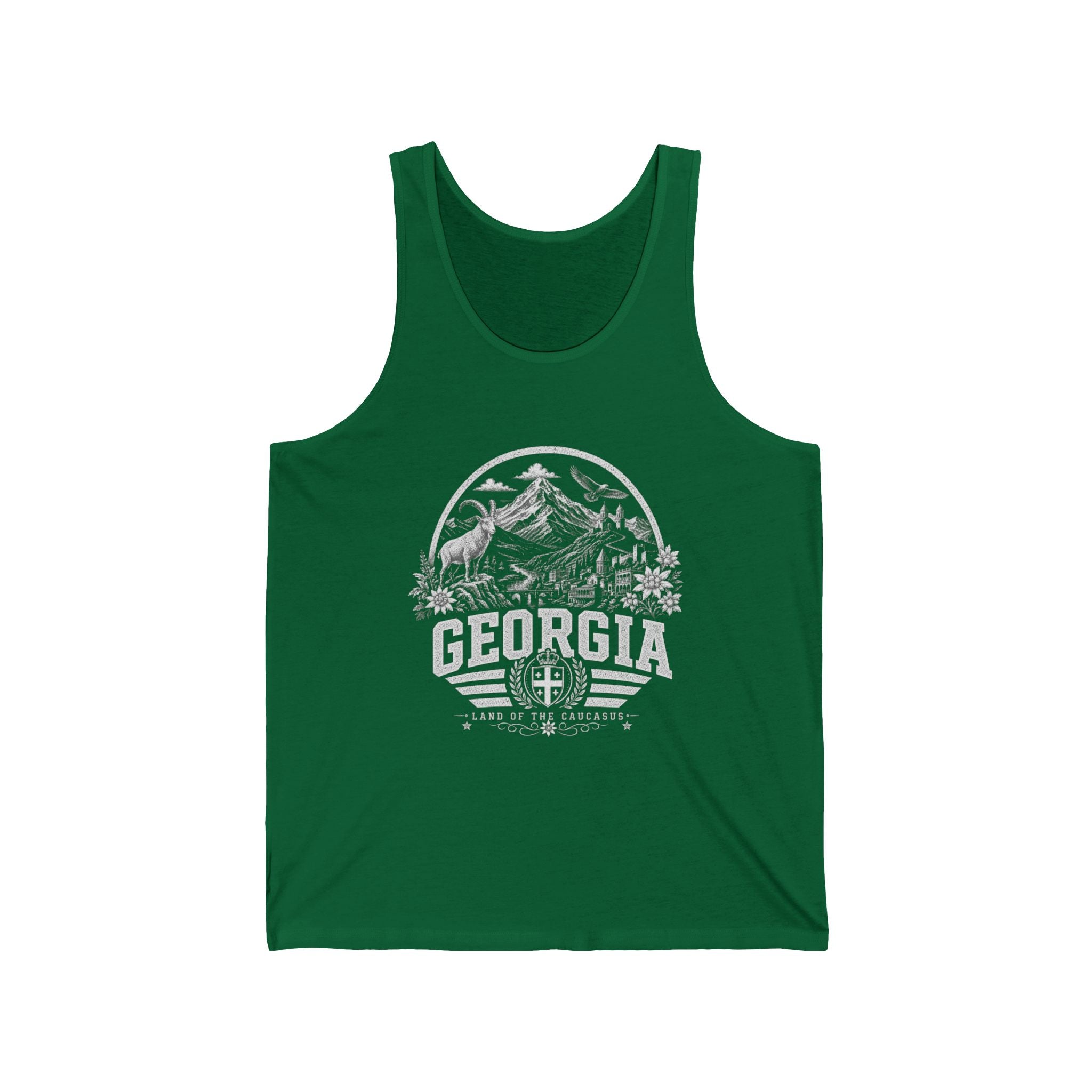 Slovenia vintage landmarks men's tank top — iconic landmark design | Nameshi Destinations (view 4)