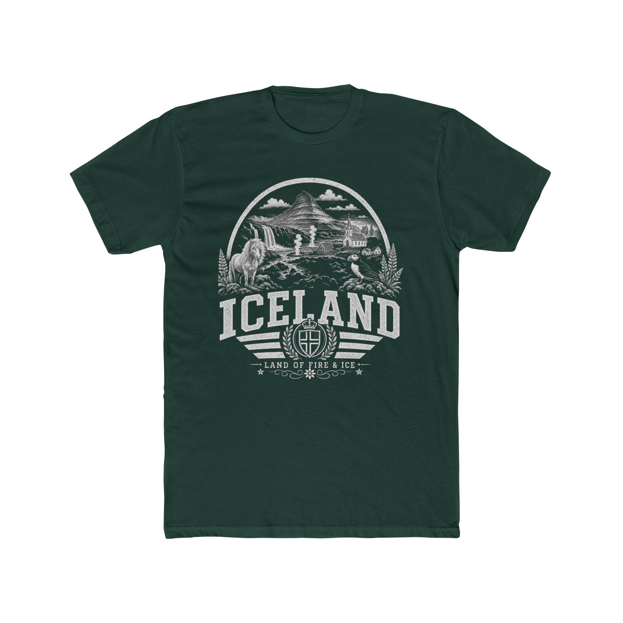 Iceland vintage landmarks men's tee — iconic landmark design | Nameshi Destinations (view 7)