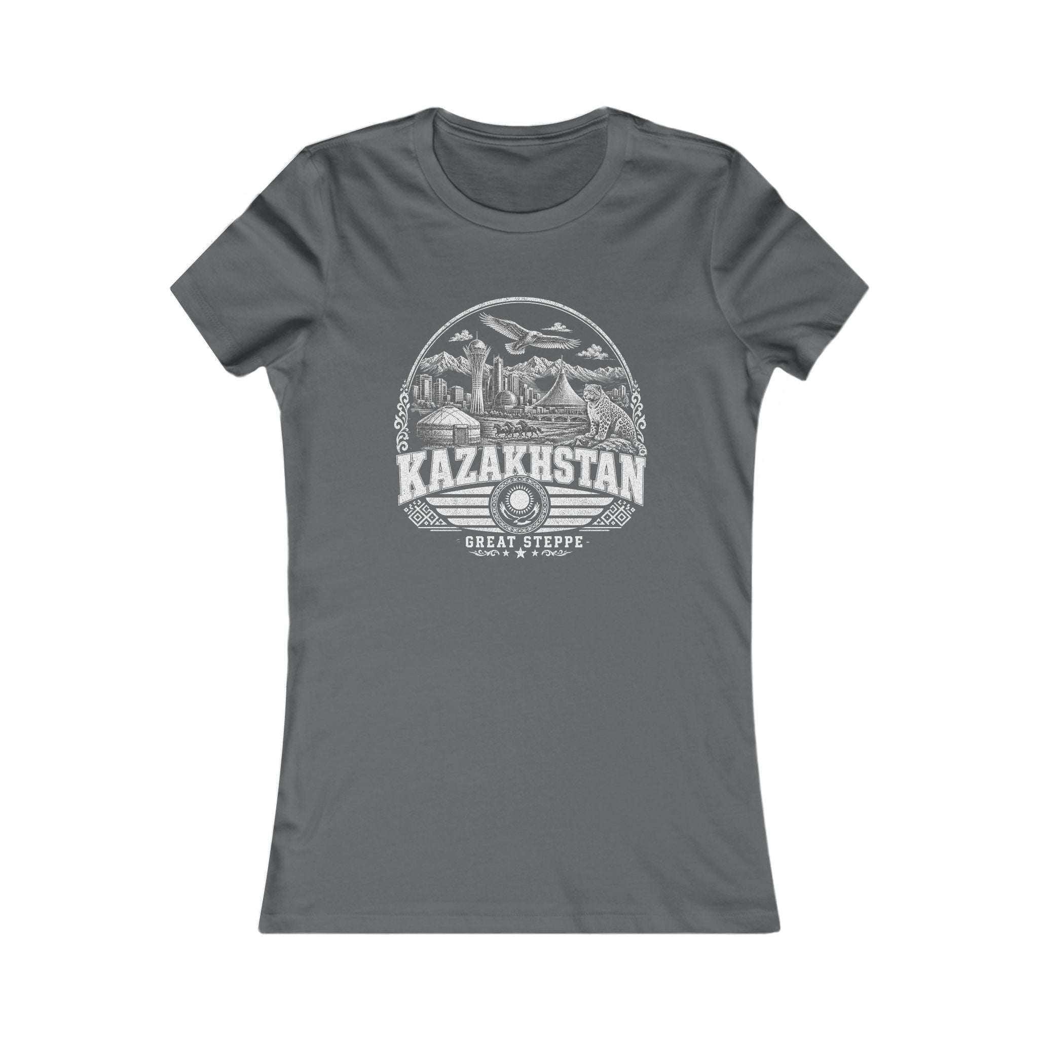 Kazakhstan vintage landmarks women's tee — iconic landmark design | Nameshi Destinations (view 11)