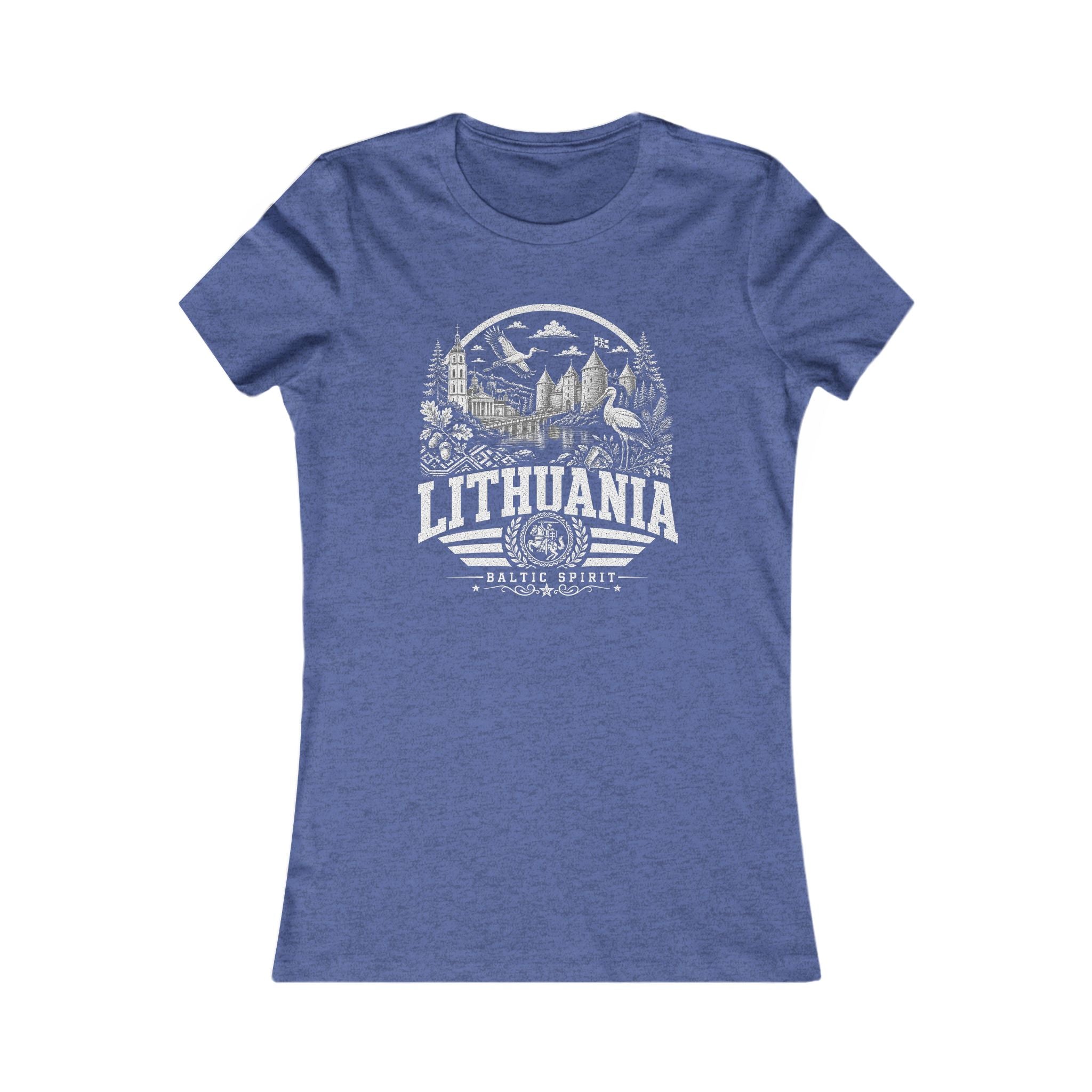 Lithuania vintage landmarks women's tee — iconic landmark design | Nameshi Destinations (view 13)