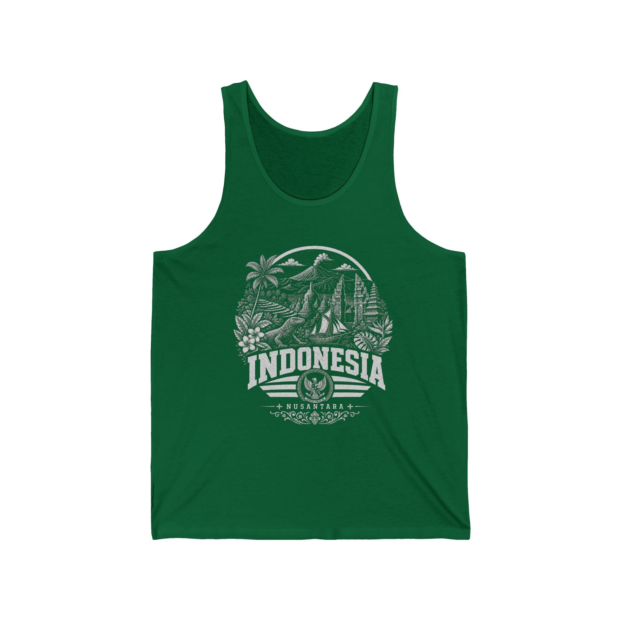USA vintage landmarks men's tank top — iconic landmark design | Nameshi Destinations (view 4)