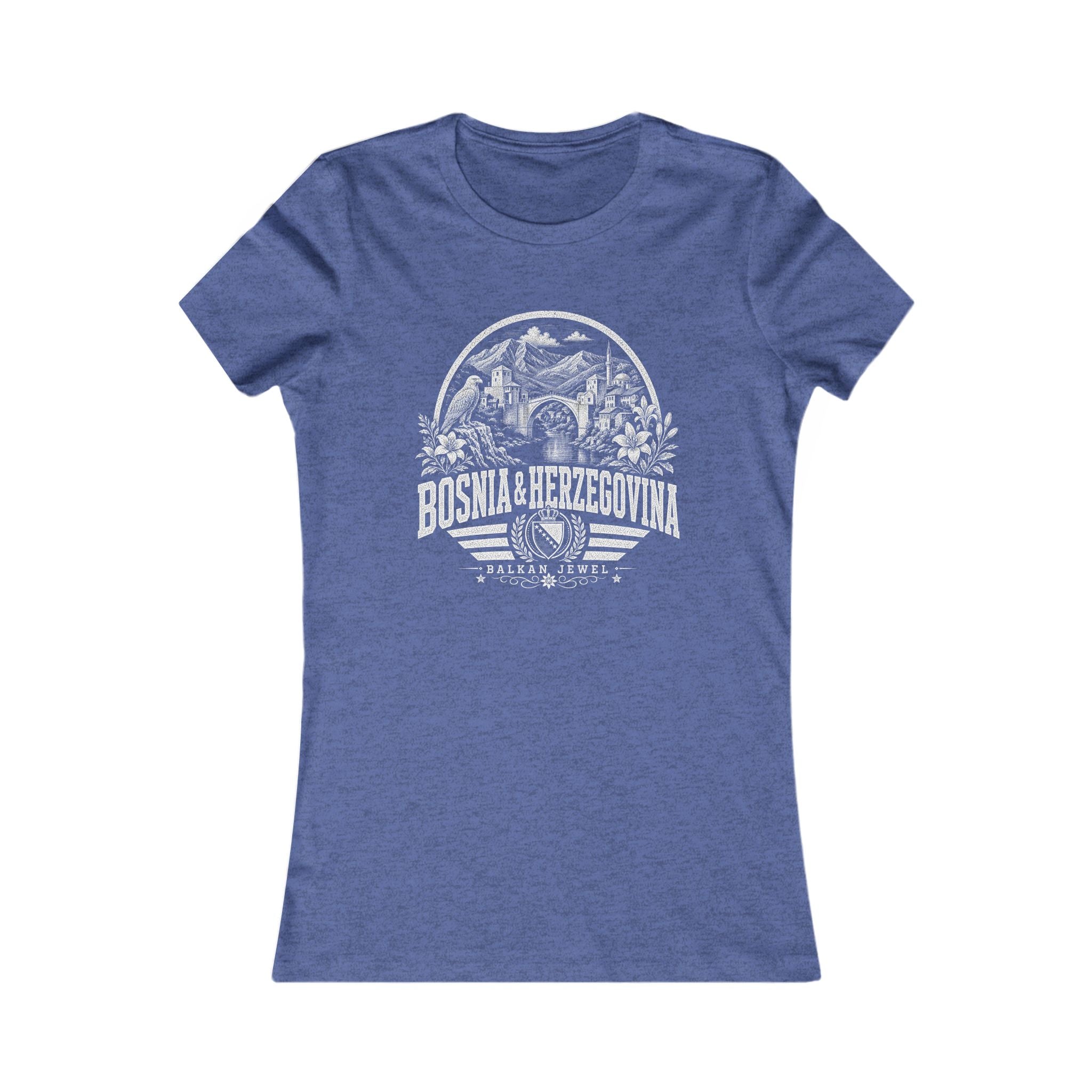 Bosnia & Herzegovina vintage landmarks women's tee — iconic landmark design | Nameshi Destinations (view 13)