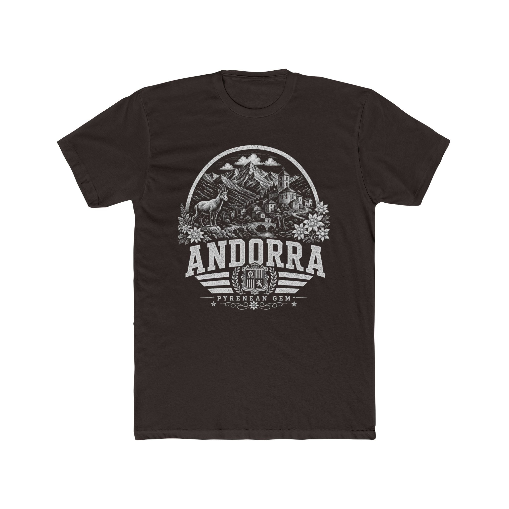 Andorra vintage landmarks men's tee — iconic landmark design | Nameshi Destinations (view 1)