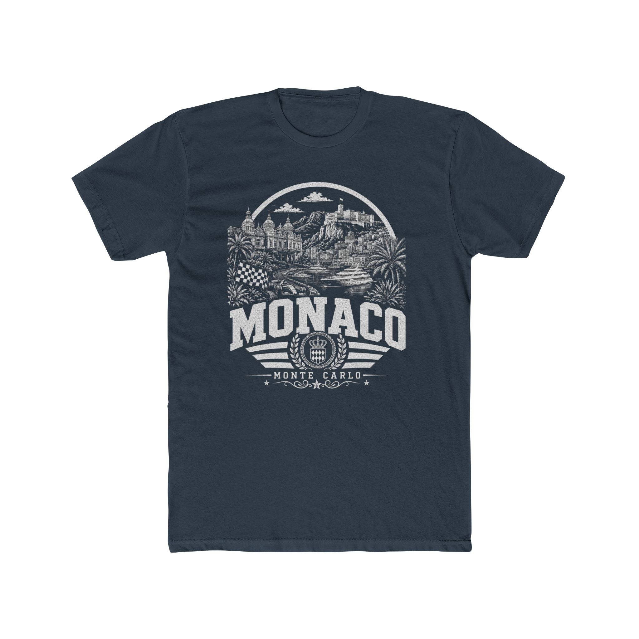 Monaco vintage landmarks men's tee — iconic landmark design | Nameshi Destinations (view 8)