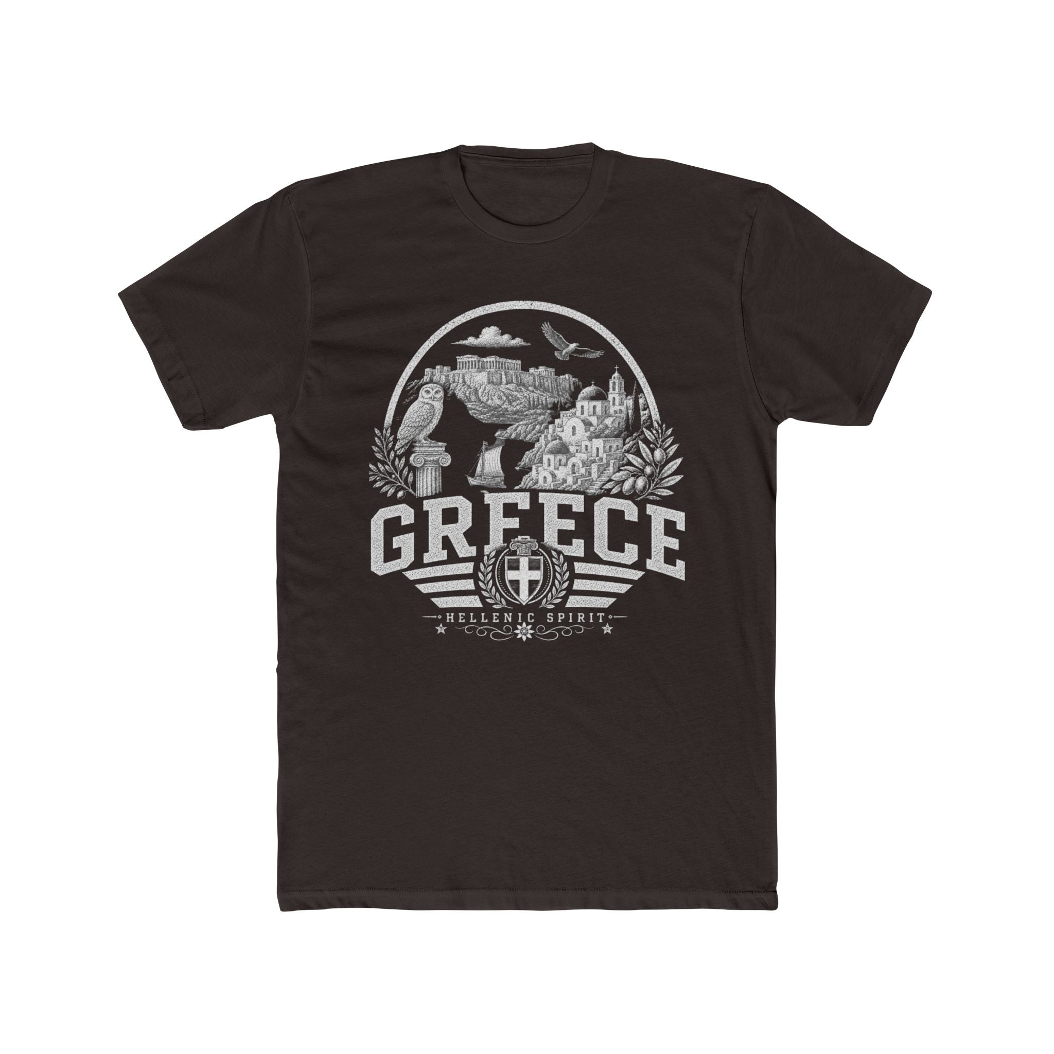 Greece vintage landmarks men's tee — iconic landmark design | Nameshi Destinations (view 1)