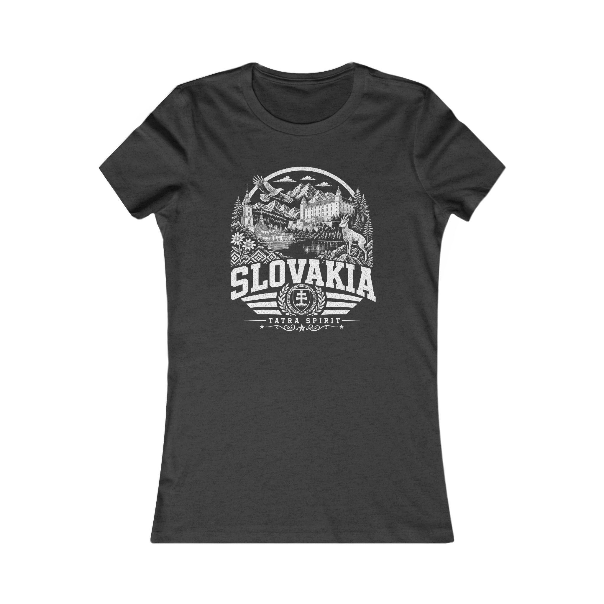 Slovakia vintage landmarks women's tee — iconic landmark design | Nameshi Destinations (view 4)