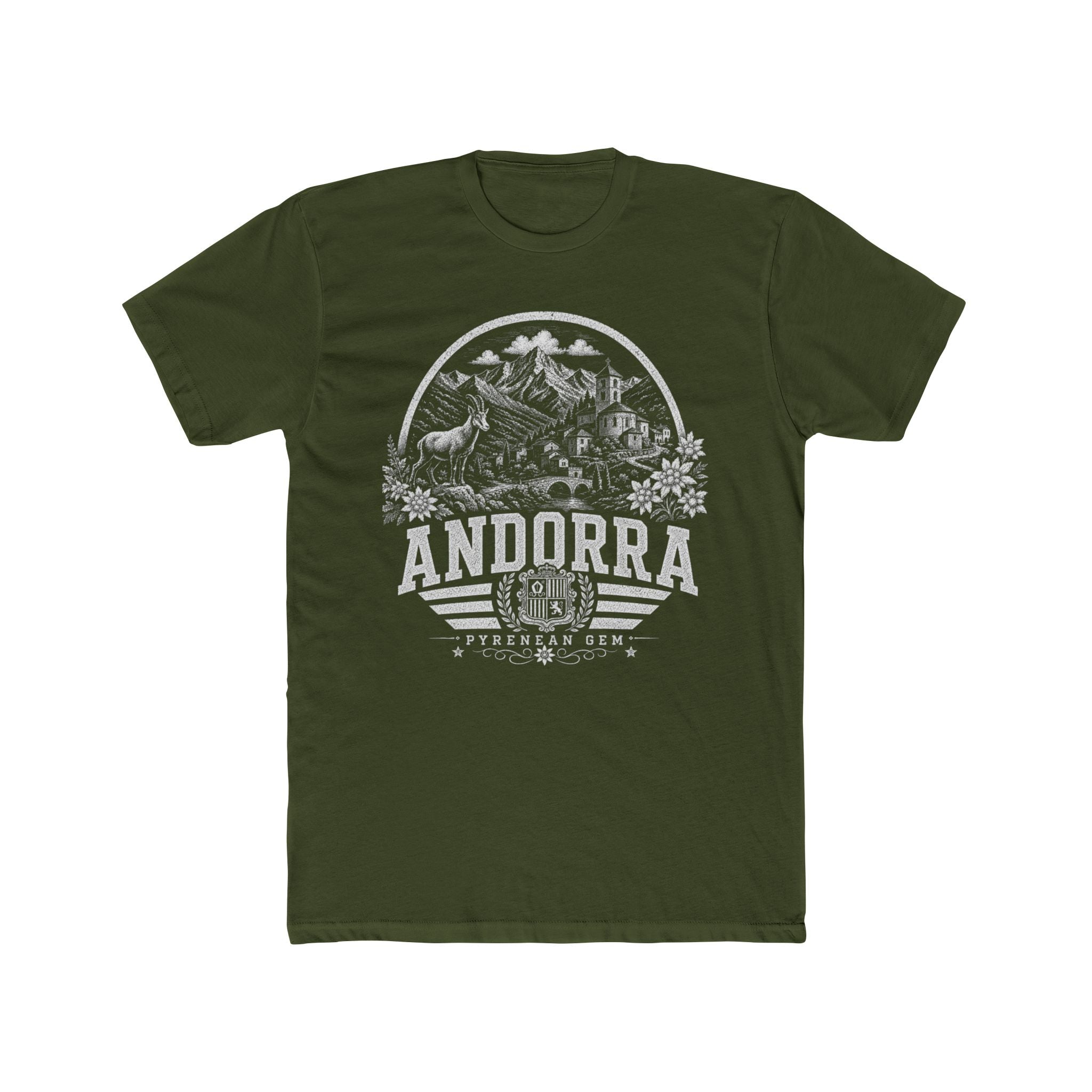 Andorra vintage landmarks men's tee — iconic landmark design | Nameshi Destinations (view 4)