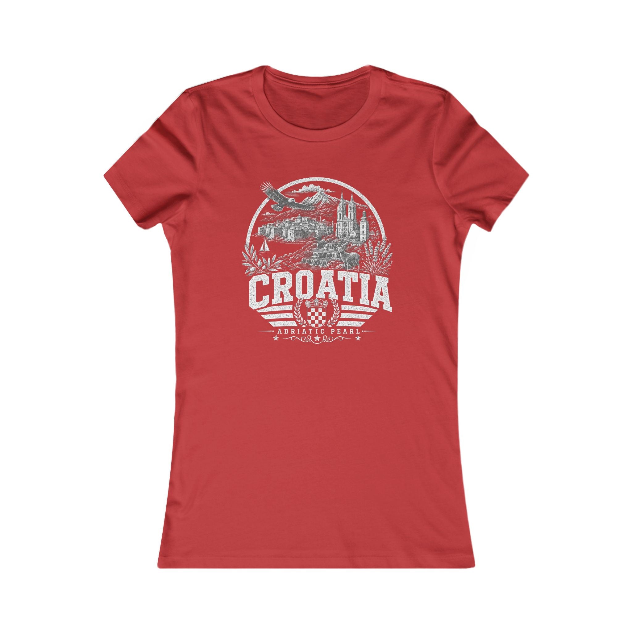 Croatia vintage landmarks women's tee — iconic landmark design | Nameshi Destinations (view 9)