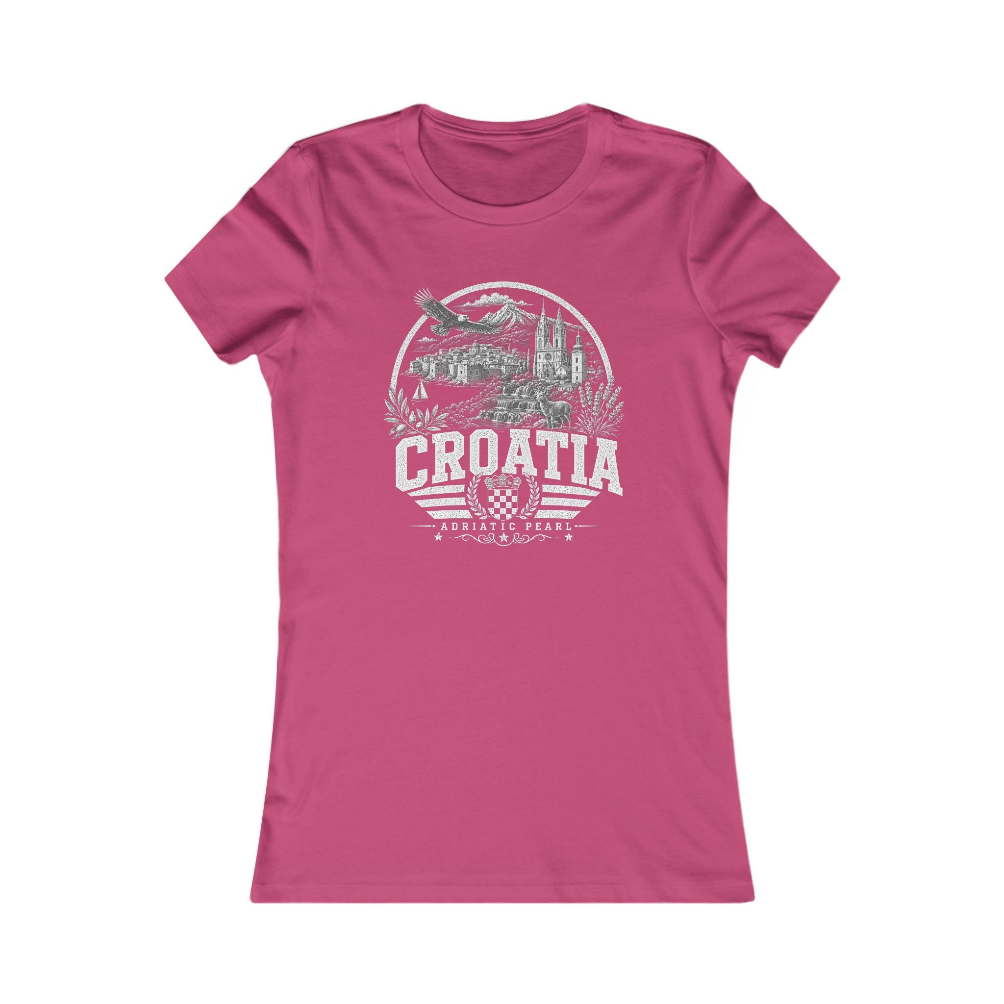 Croatia vintage landmarks women's tee — iconic landmark design | Nameshi Destinations (view 16)