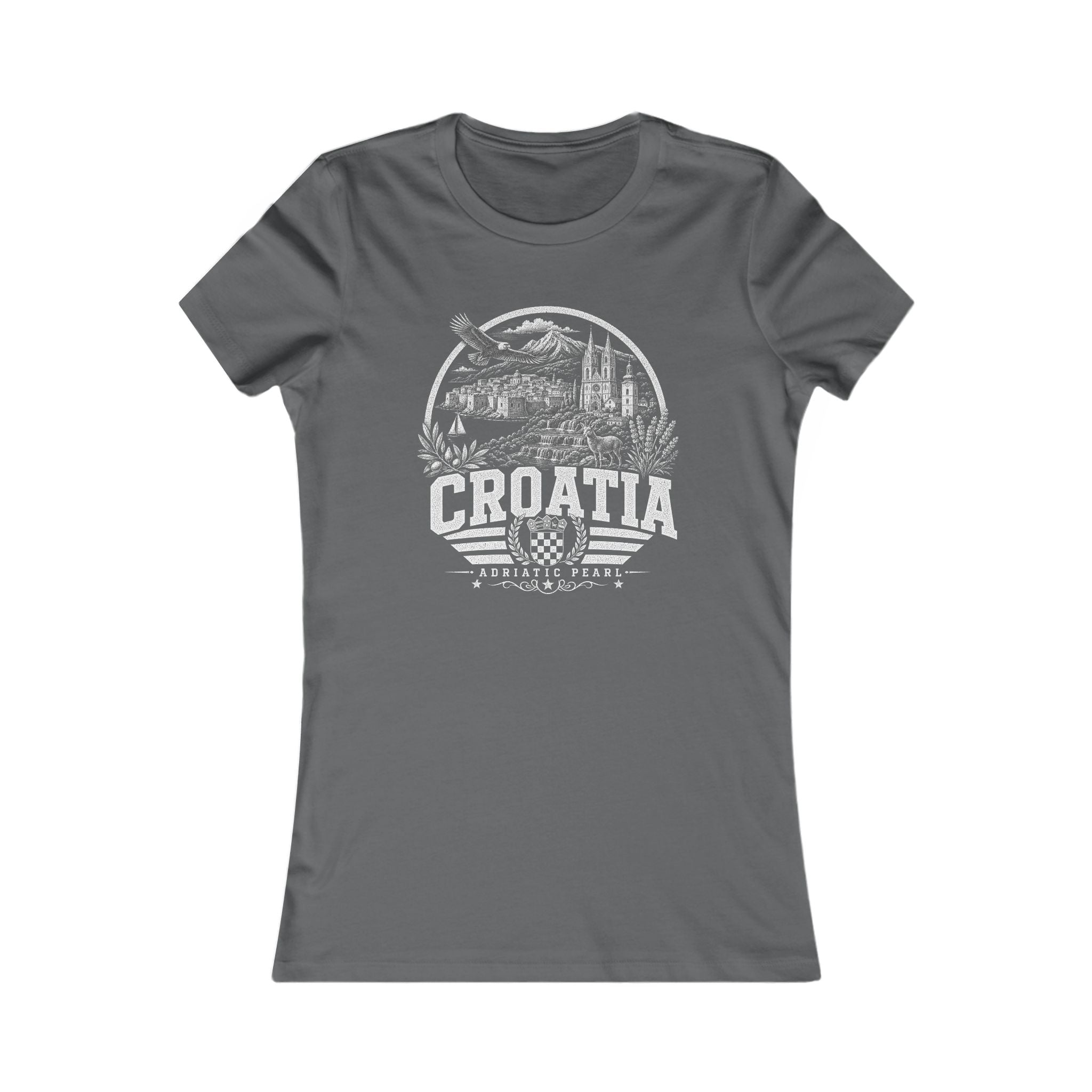 Croatia vintage landmarks women's tee — iconic landmark design | Nameshi Destinations (view 11)