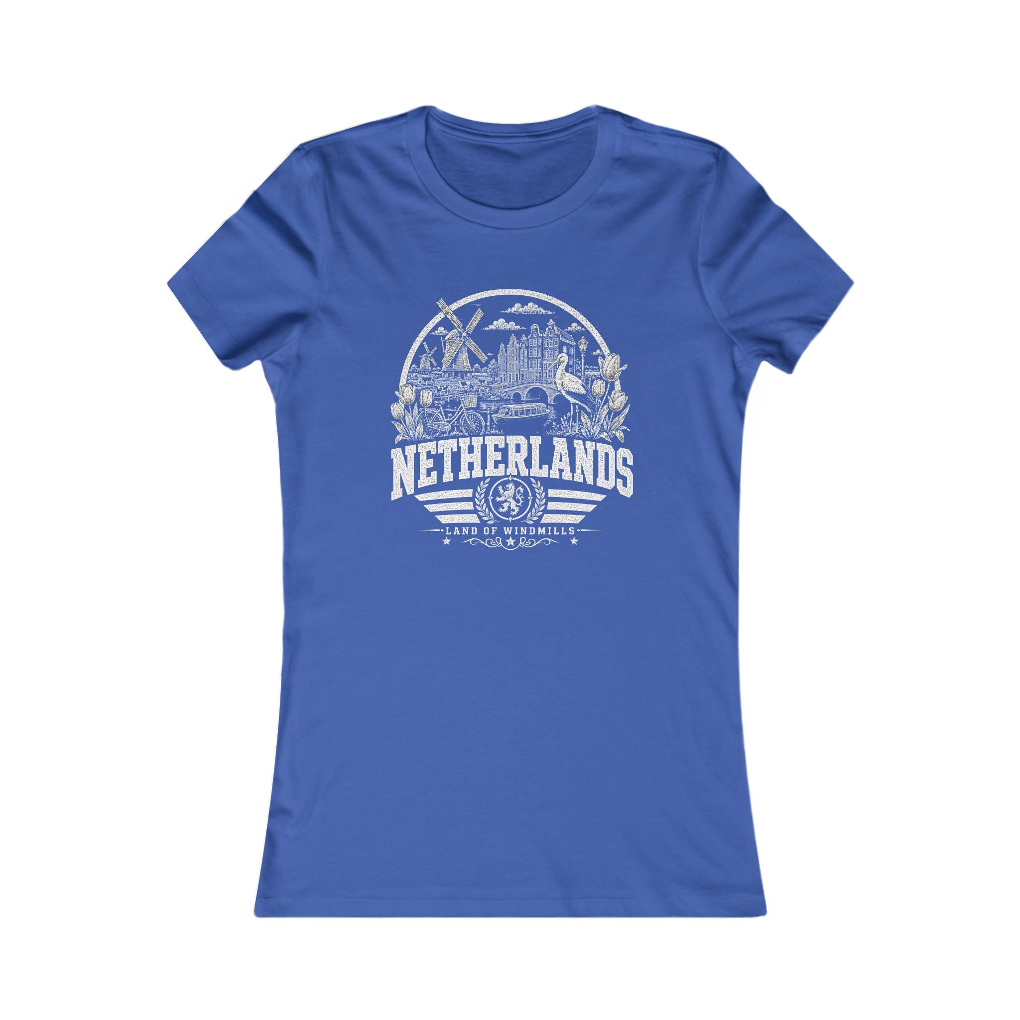 Netherlands vintage landmarks women's tee — iconic landmark design | Nameshi Destinations (view 3)