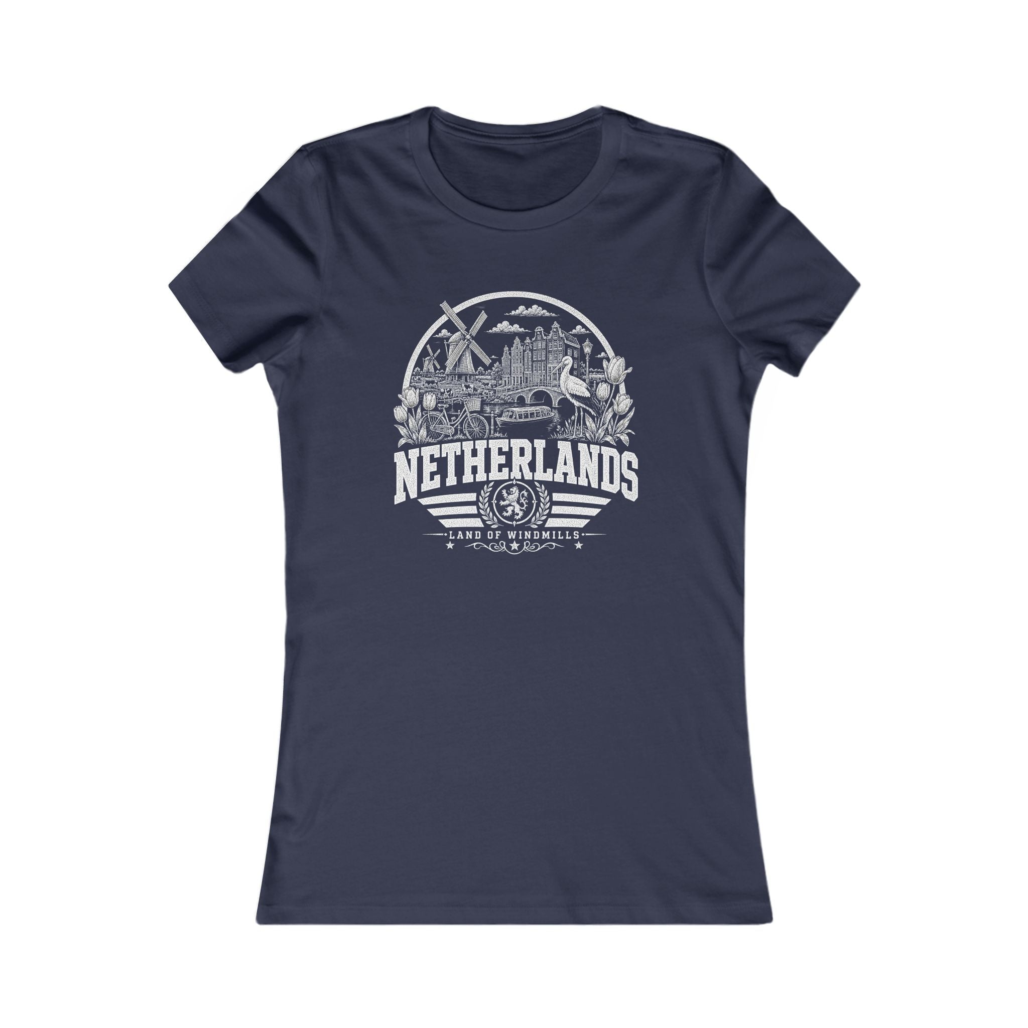 Netherlands vintage landmarks women's tee — iconic landmark design | Nameshi Destinations (view 5)