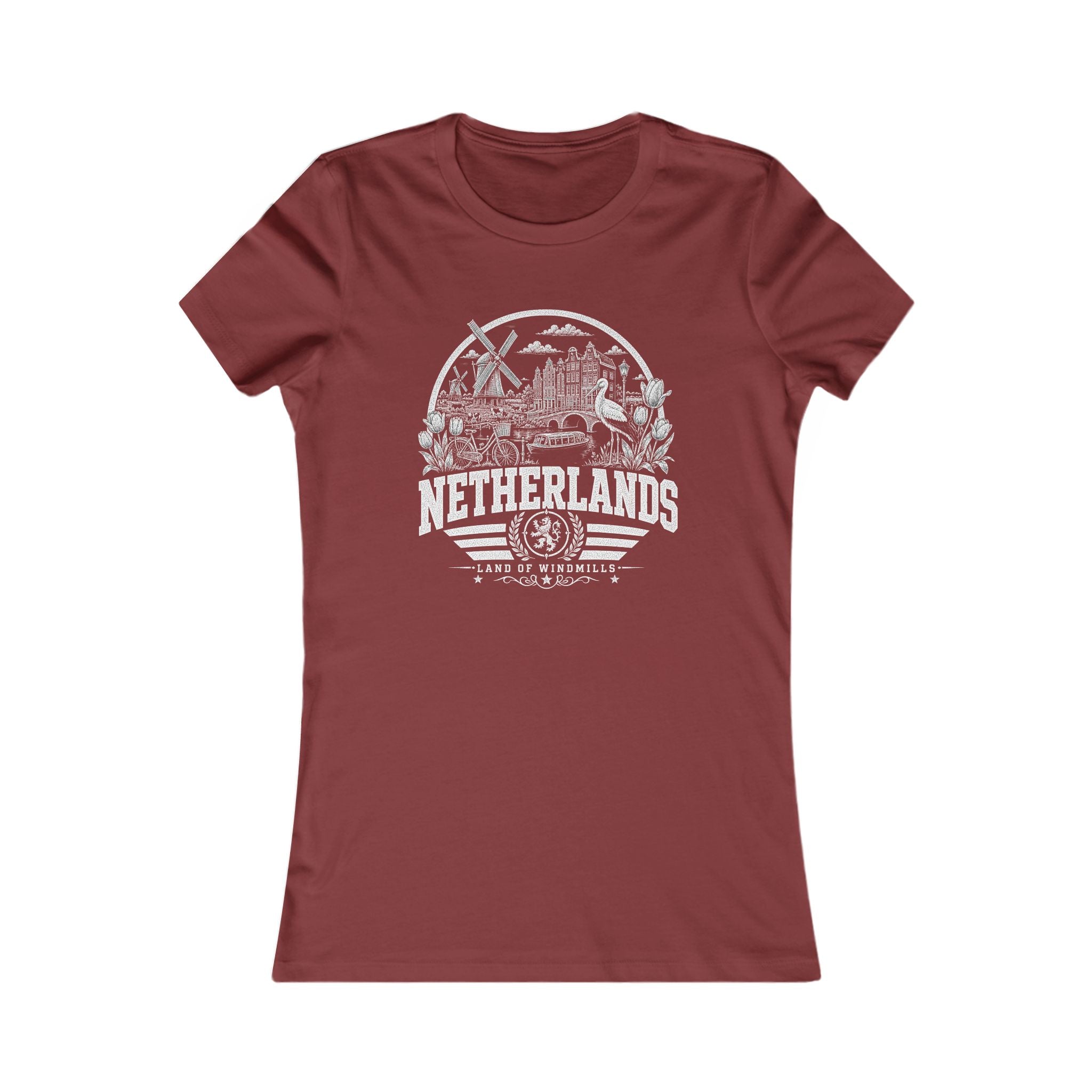 Netherlands vintage landmarks women's tee — iconic landmark design | Nameshi Destinations (view 15)