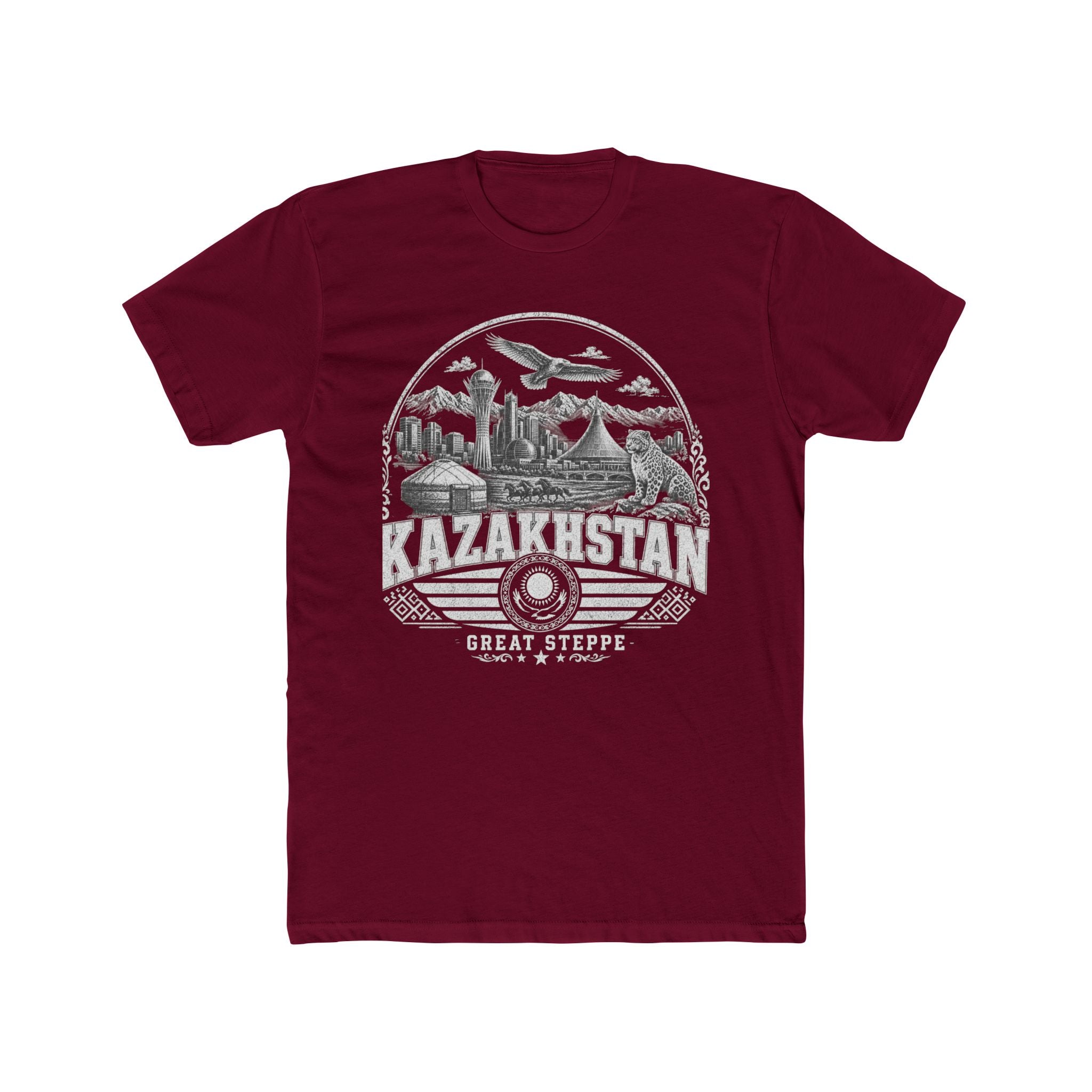 Kazakhstan vintage landmarks men's tee — iconic landmark design | Nameshi Destinations (view 14)