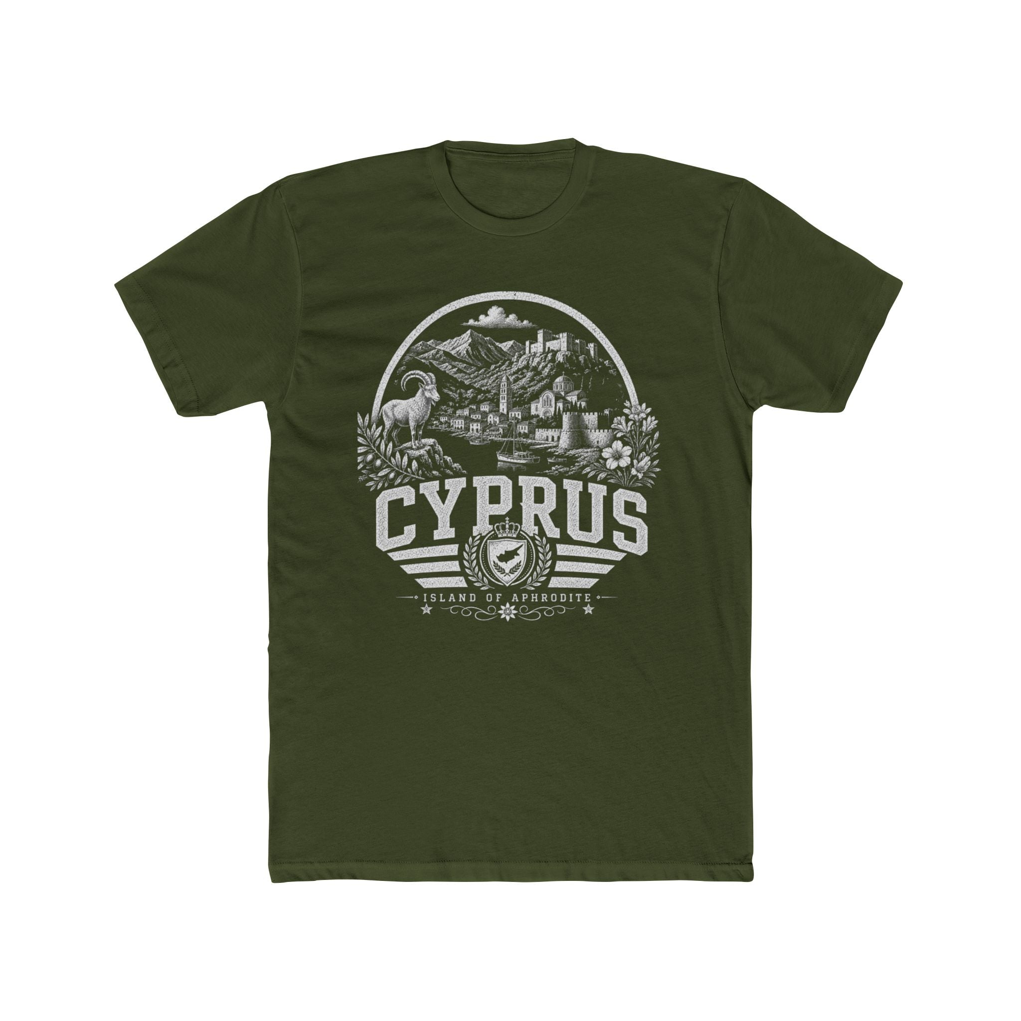 Cyprus vintage landmarks men's tee — iconic landmark design | Nameshi Destinations (view 4)