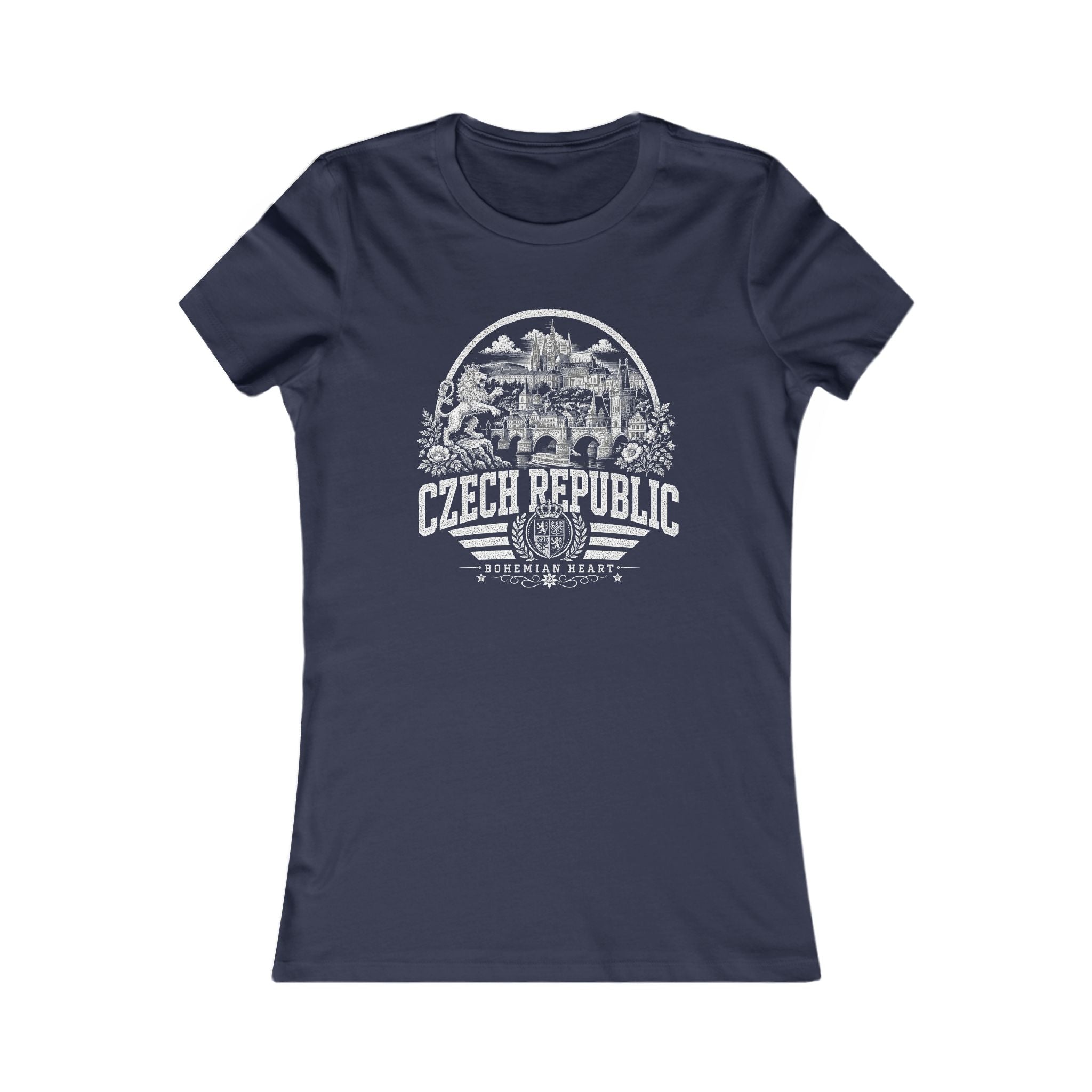 Czech Republic vintage landmarks women's tee — iconic landmark design | Nameshi Destinations (view 5)