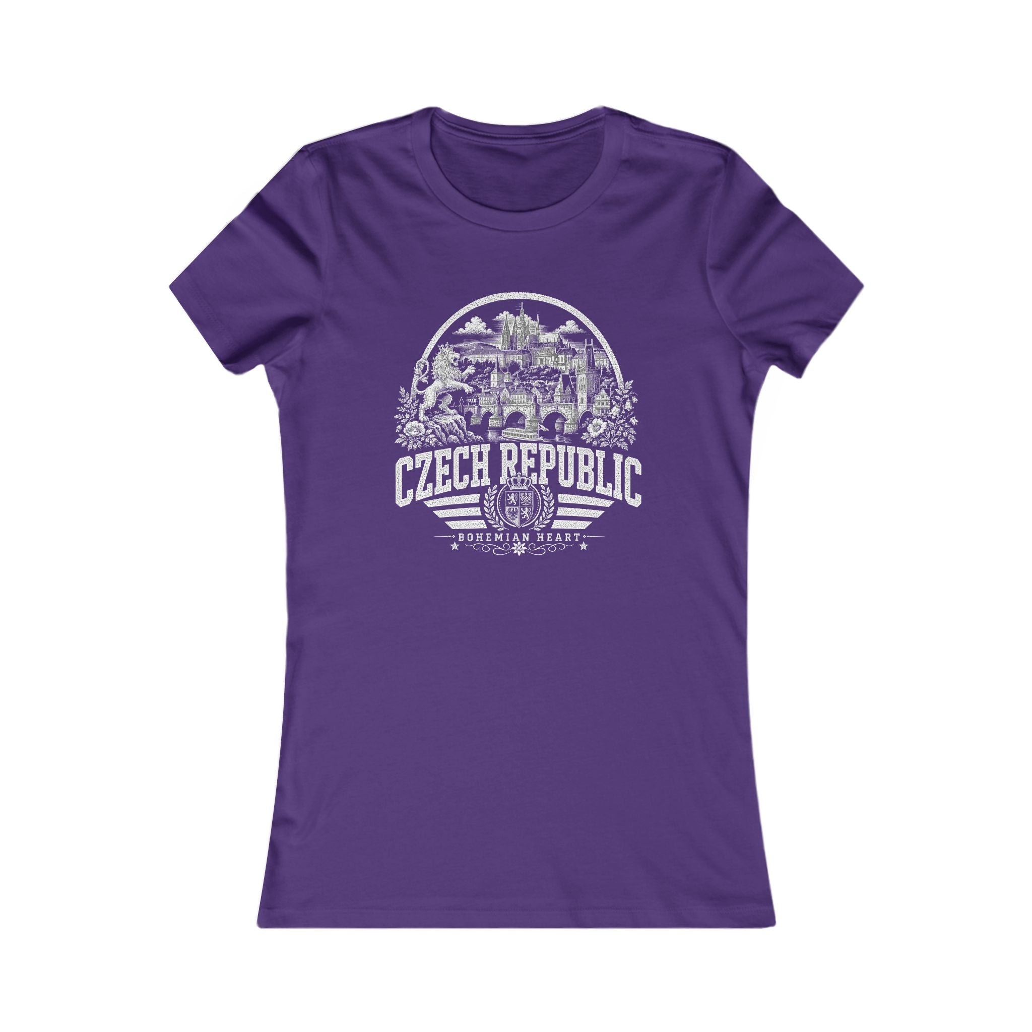Czech Republic vintage landmarks women's tee — iconic landmark design | Nameshi Destinations (view 6)