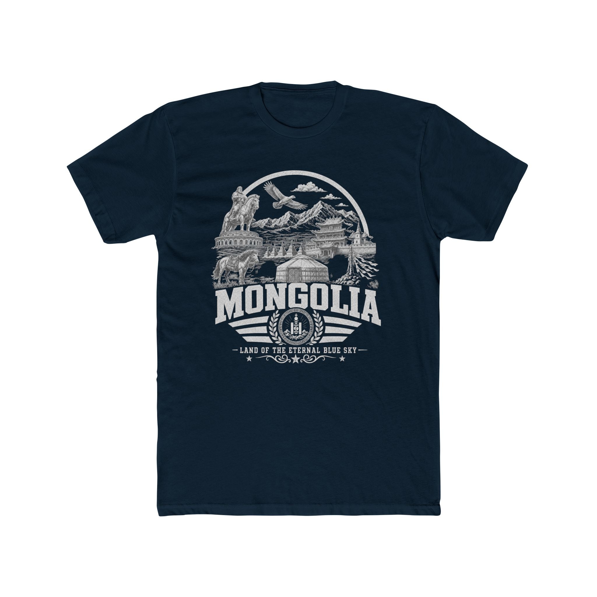 Camiseta Masculina Mongólia Terra do Céu Azul Eterno