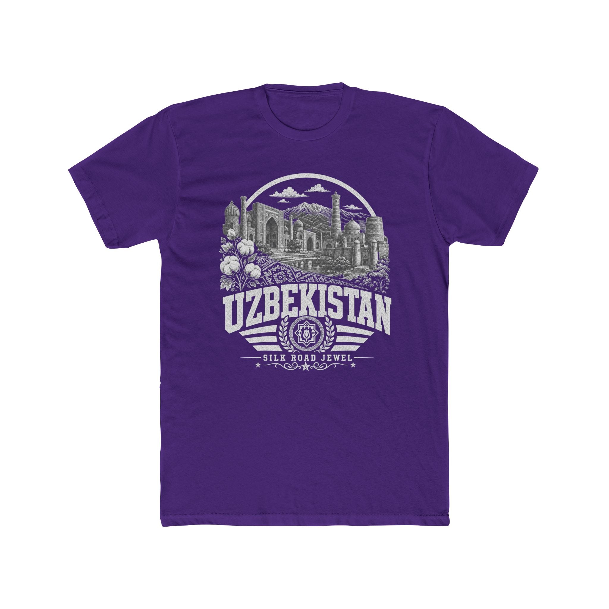 Camiseta Masculina Joia da Rota da Seda do Uzbequistão