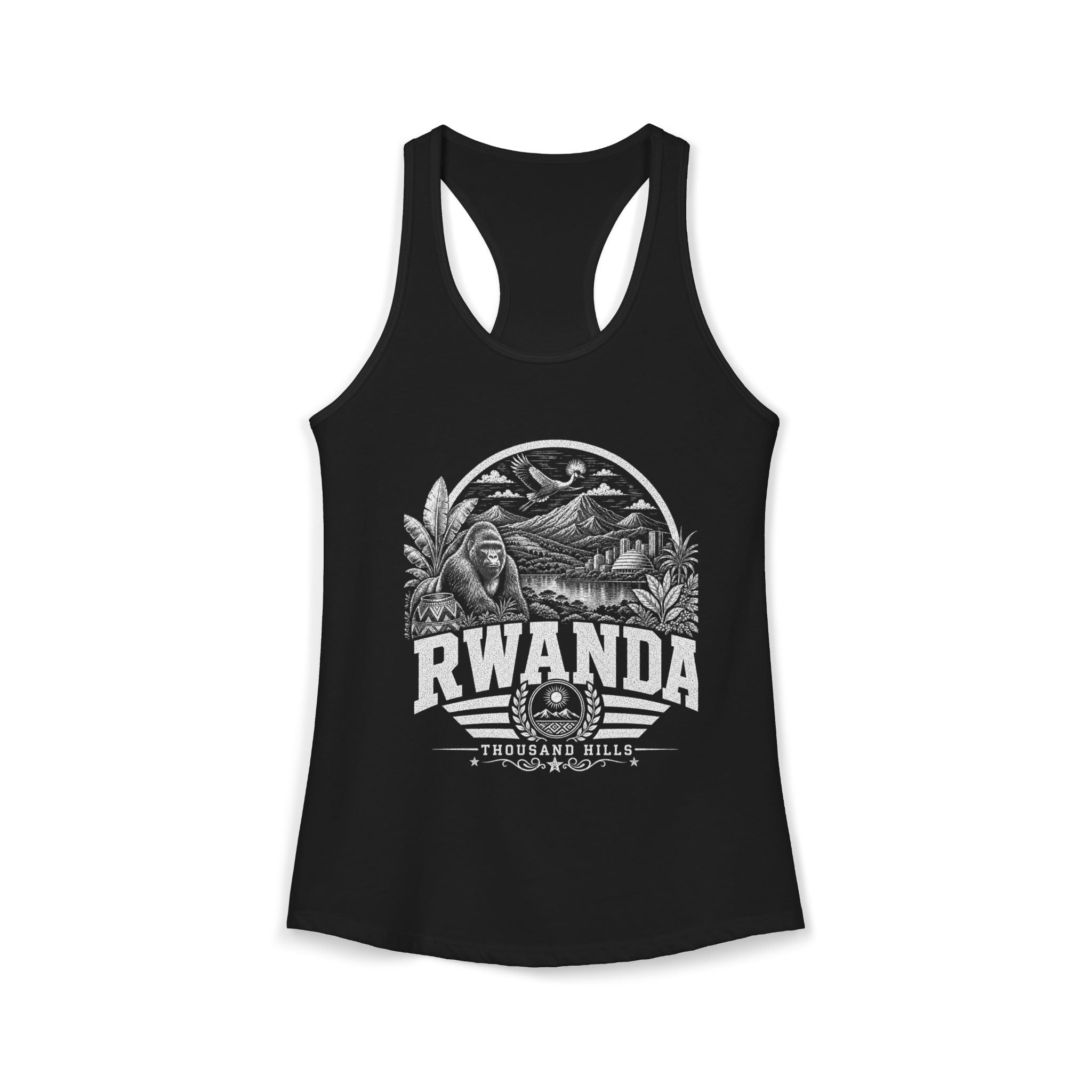 USA vintage landmarks tank top — iconic landmark design | Nameshi Destinations (view 1)