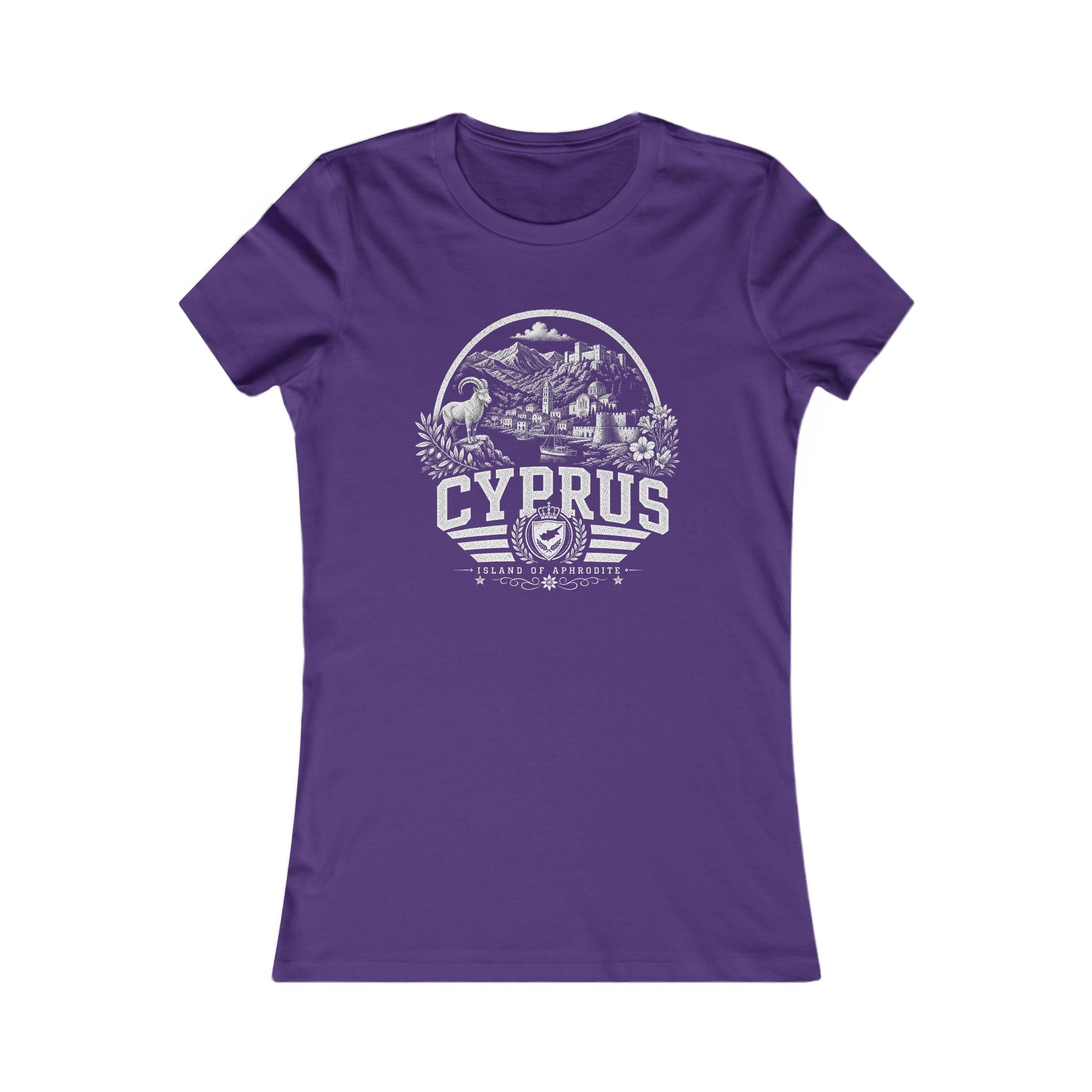 Cyprus vintage landmarks women's tee — iconic landmark design | Nameshi Destinations (view 6)