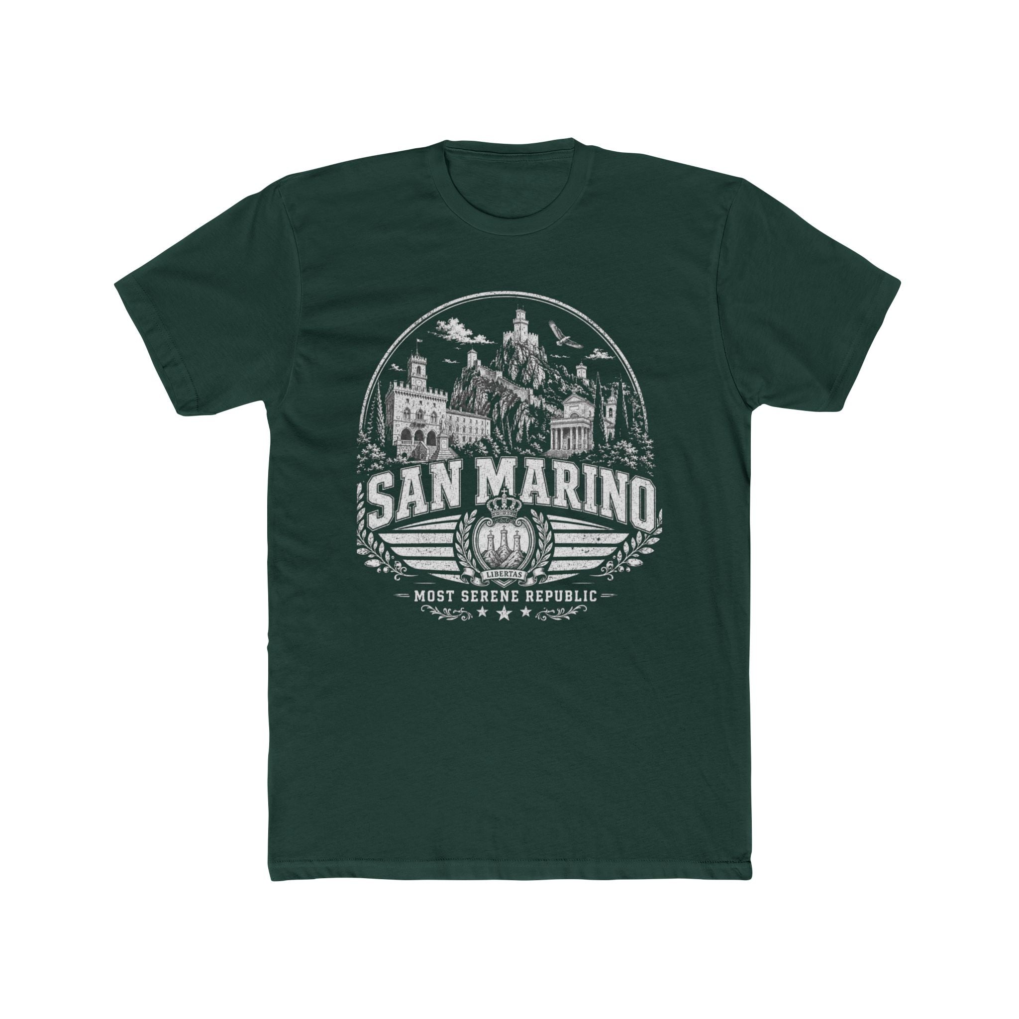 San Marino vintage landmarks men's tee — iconic landmark design | Nameshi Destinations (view 7)