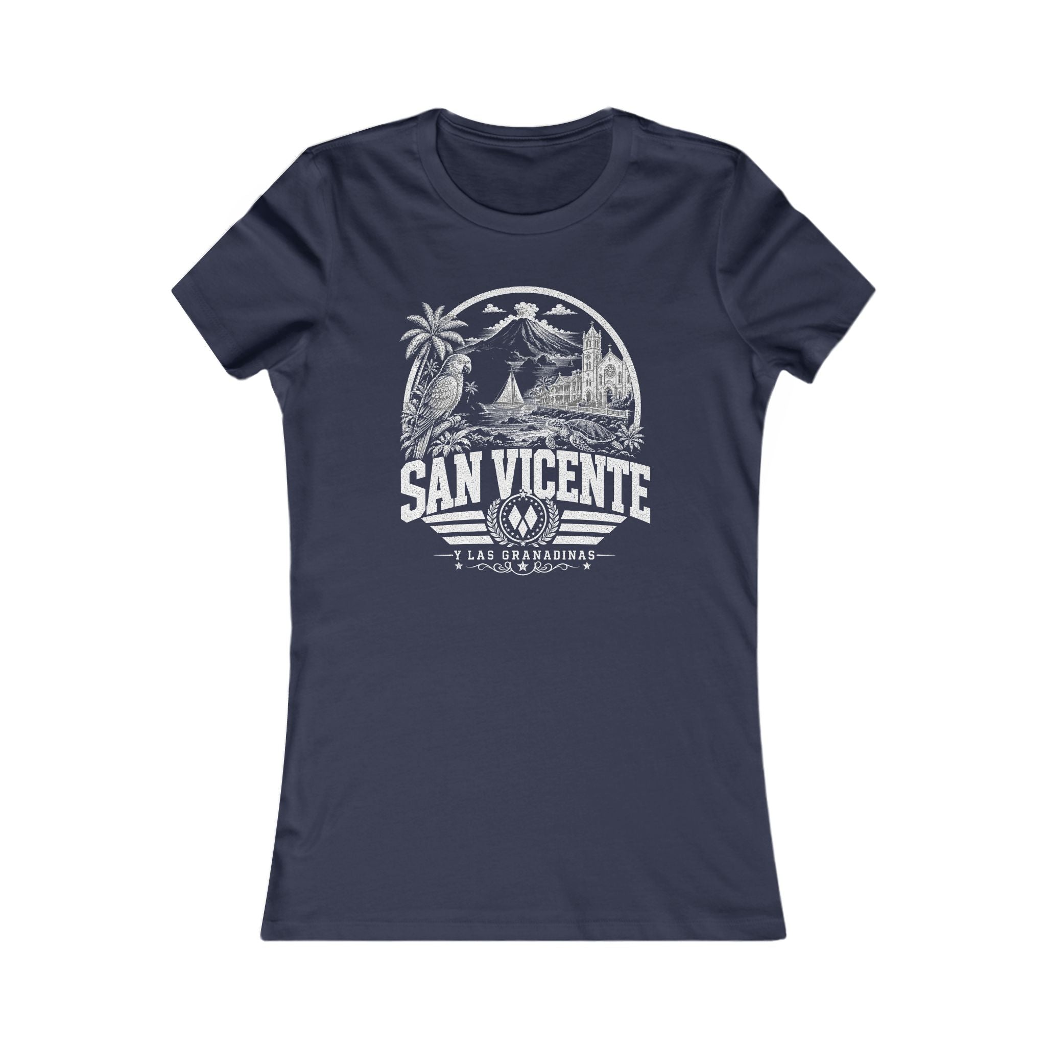 San Vicente vintage landmarks women's tee — iconic landmark design | Nameshi Destinations (view 5)