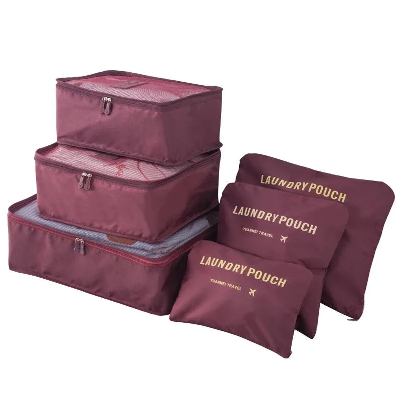 6-piece travel packing cubes luggage organizer set