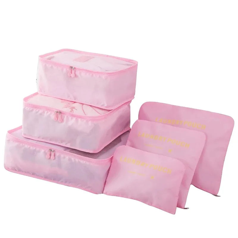 6-piece travel packing cubes luggage organizer set