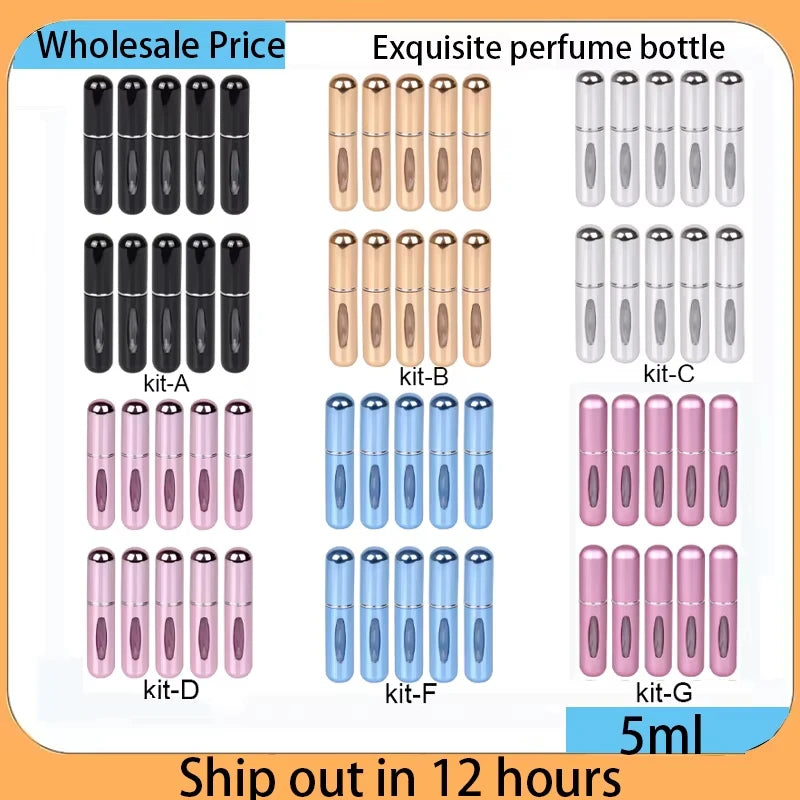 Aluminum refillable travel perfume atomizer