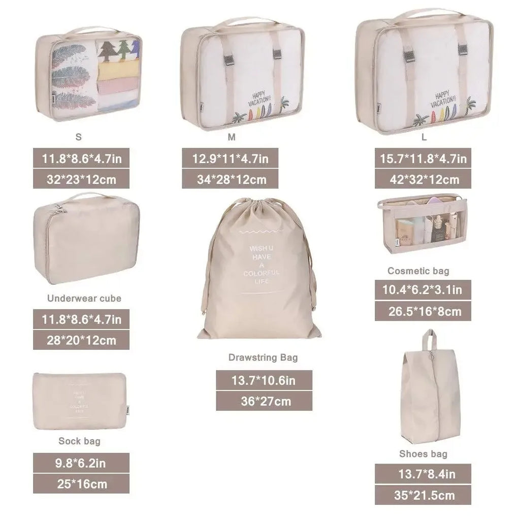 6-piece travel packing cubes luggage organizer set