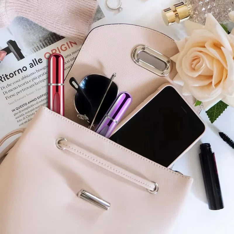 Aluminum refillable travel perfume atomizer