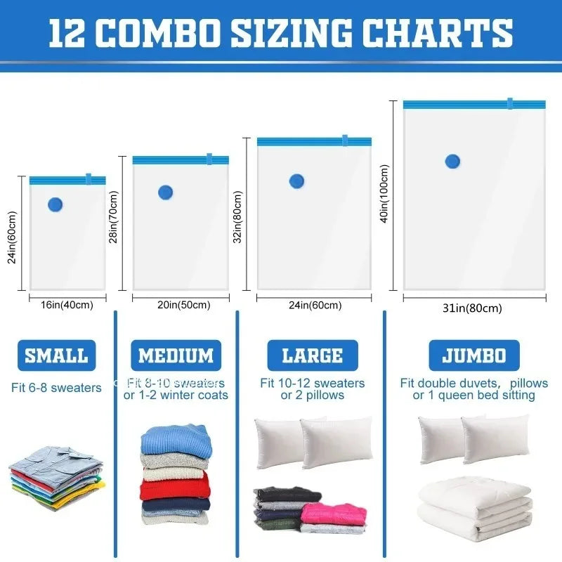 travel vacuum compression bags space saver set